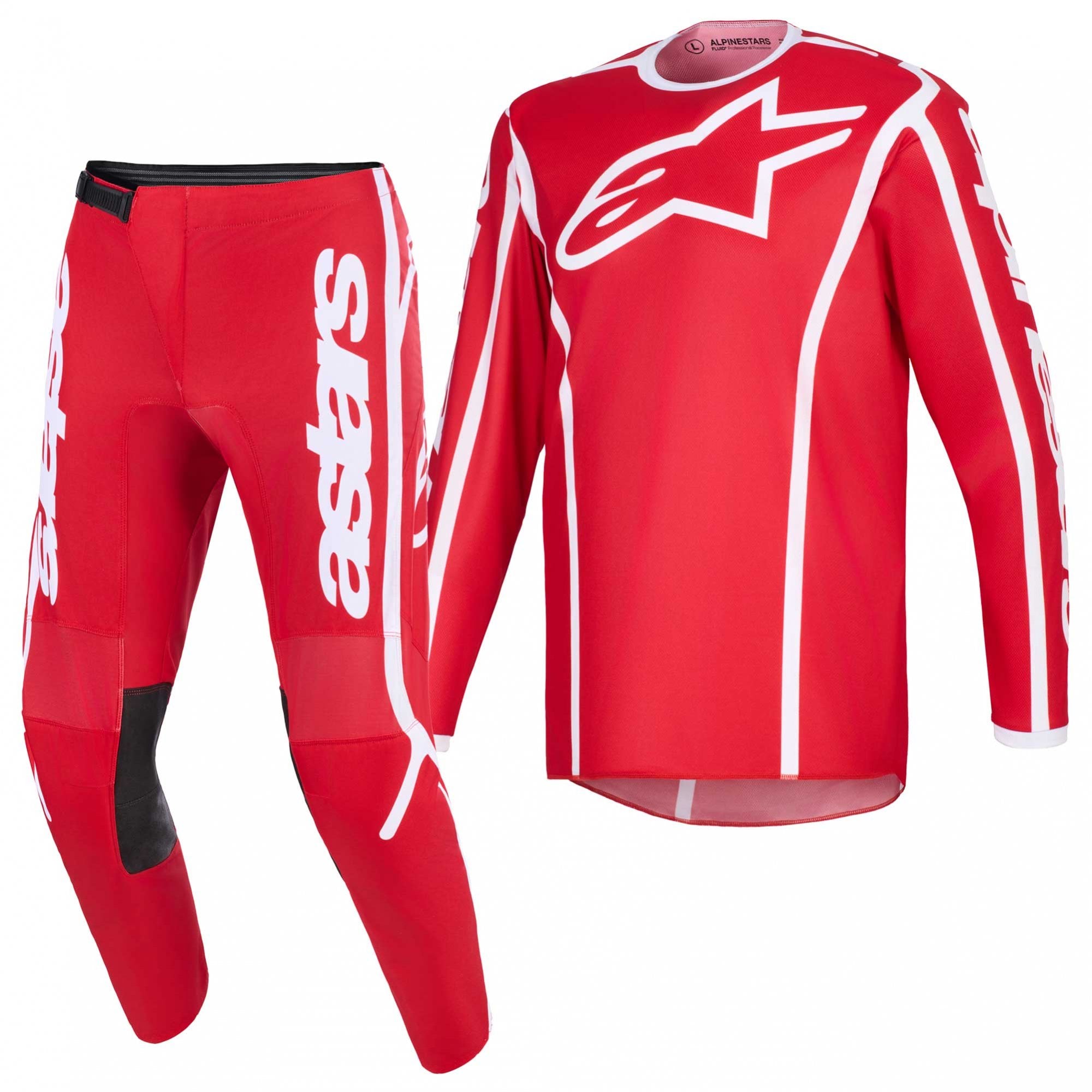 Alpinestars MX Jersey & Pant Kit Deal - Fluid APEX (Red/White)