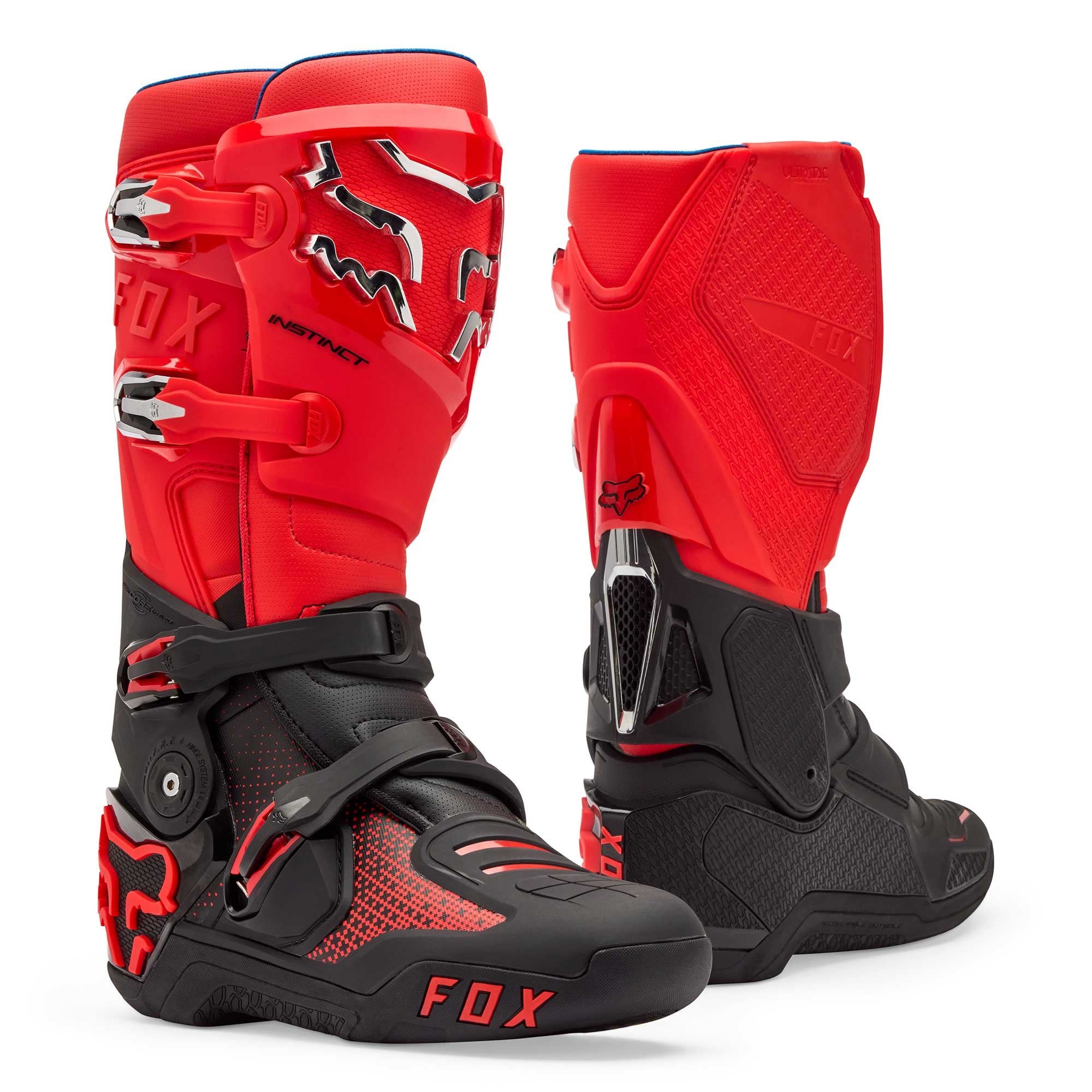 FOX Racing Motocross Boots - INSTINCT 3.0 (Fluo Red)