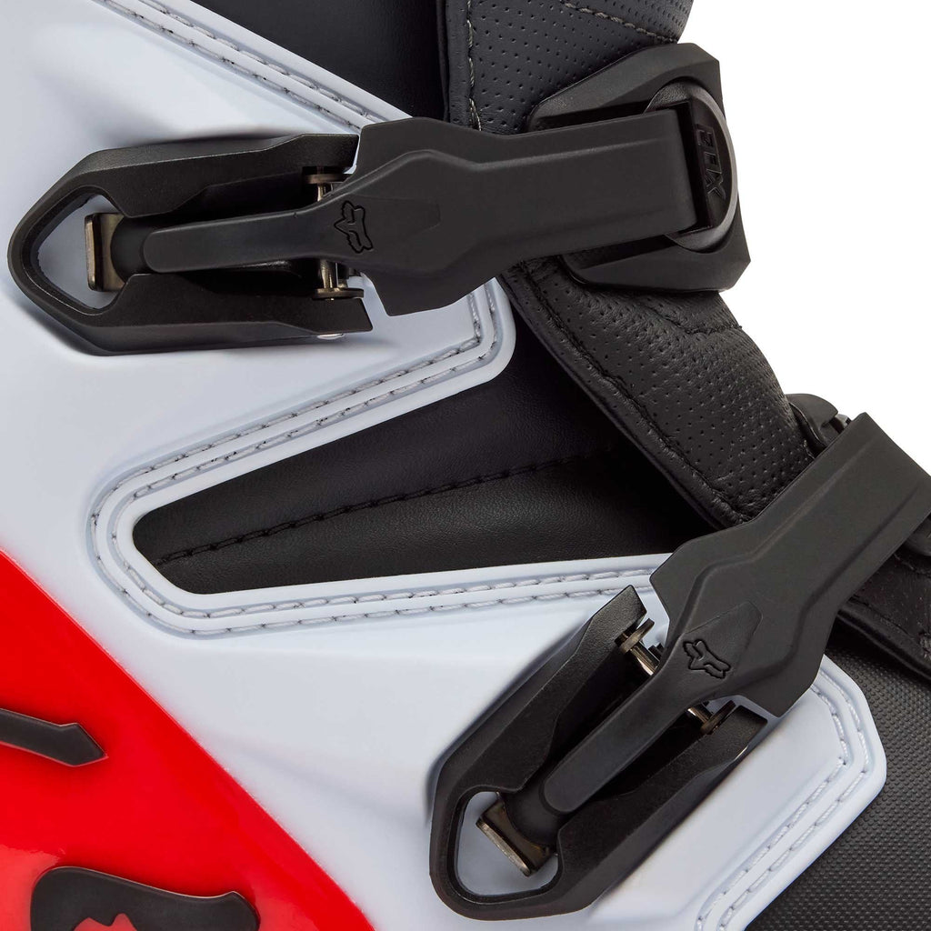 FOX Racing Motocross Boots - COMP (White/Fluo Red/Black)