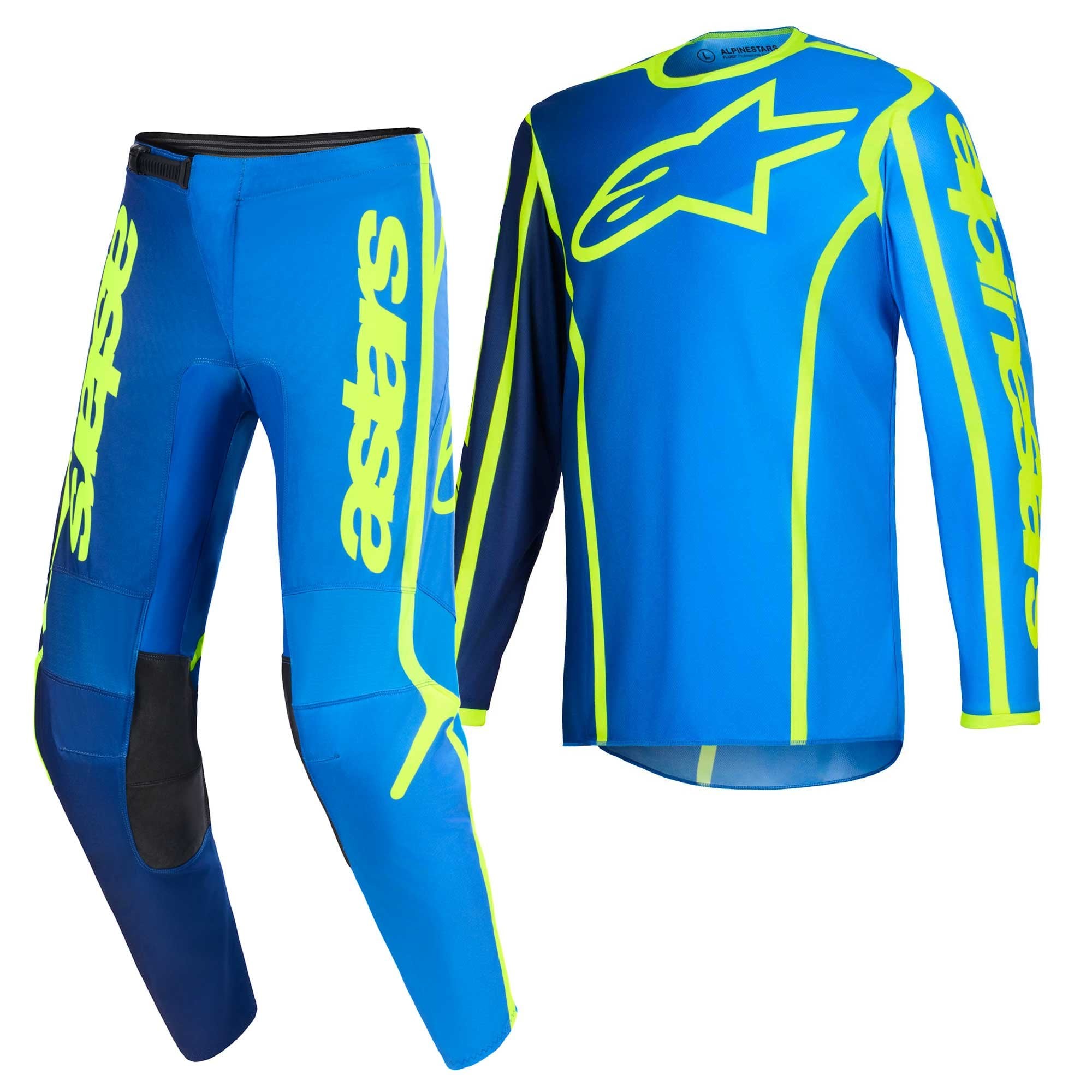 Alpinestars MX Jersey & Pant Kit Deal - Fluid APEX (Blue/Yellow Fluo)