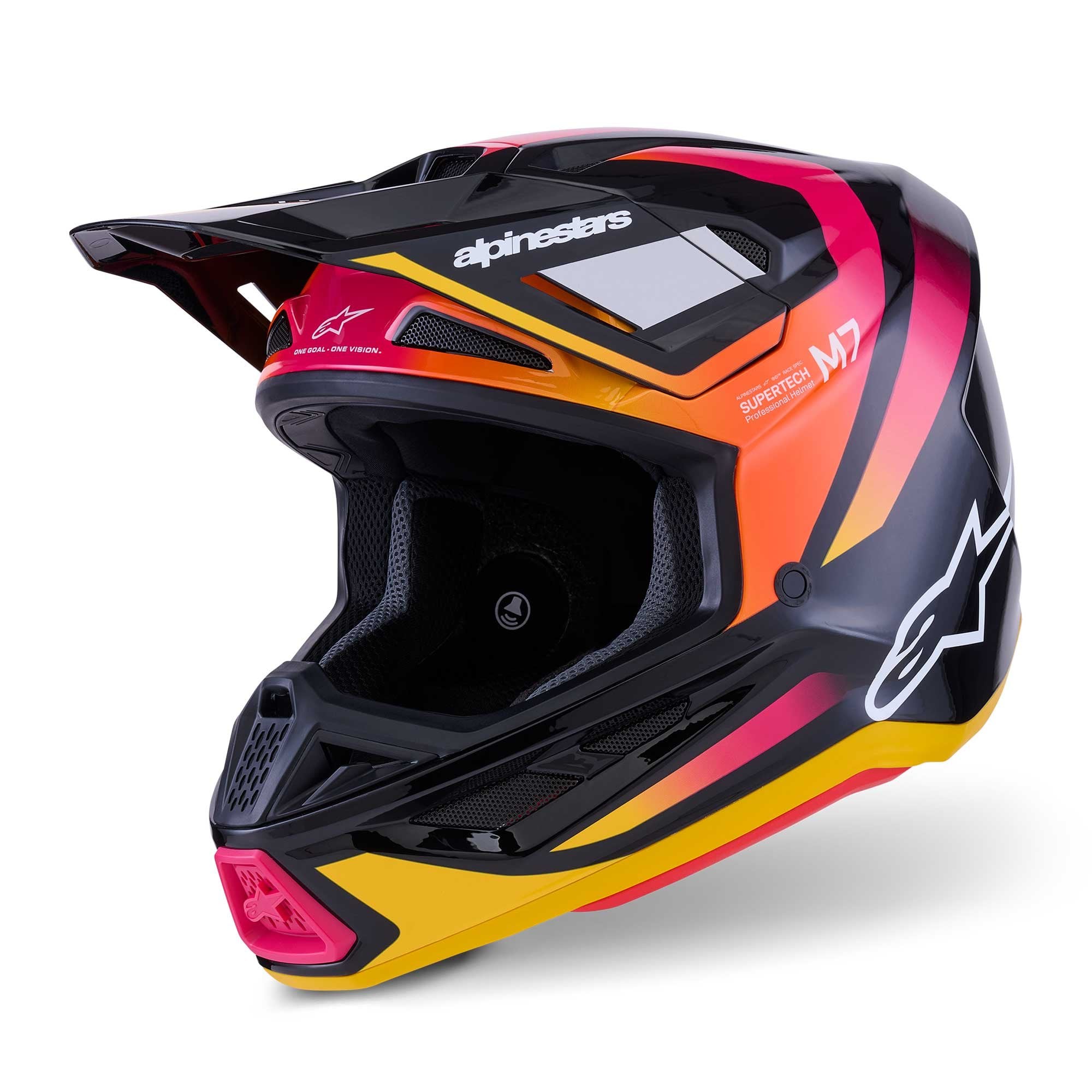 Alpinestars (MX26) MX Helmet - S-M7 RISE (Black/Yellow/Pink Gloss)