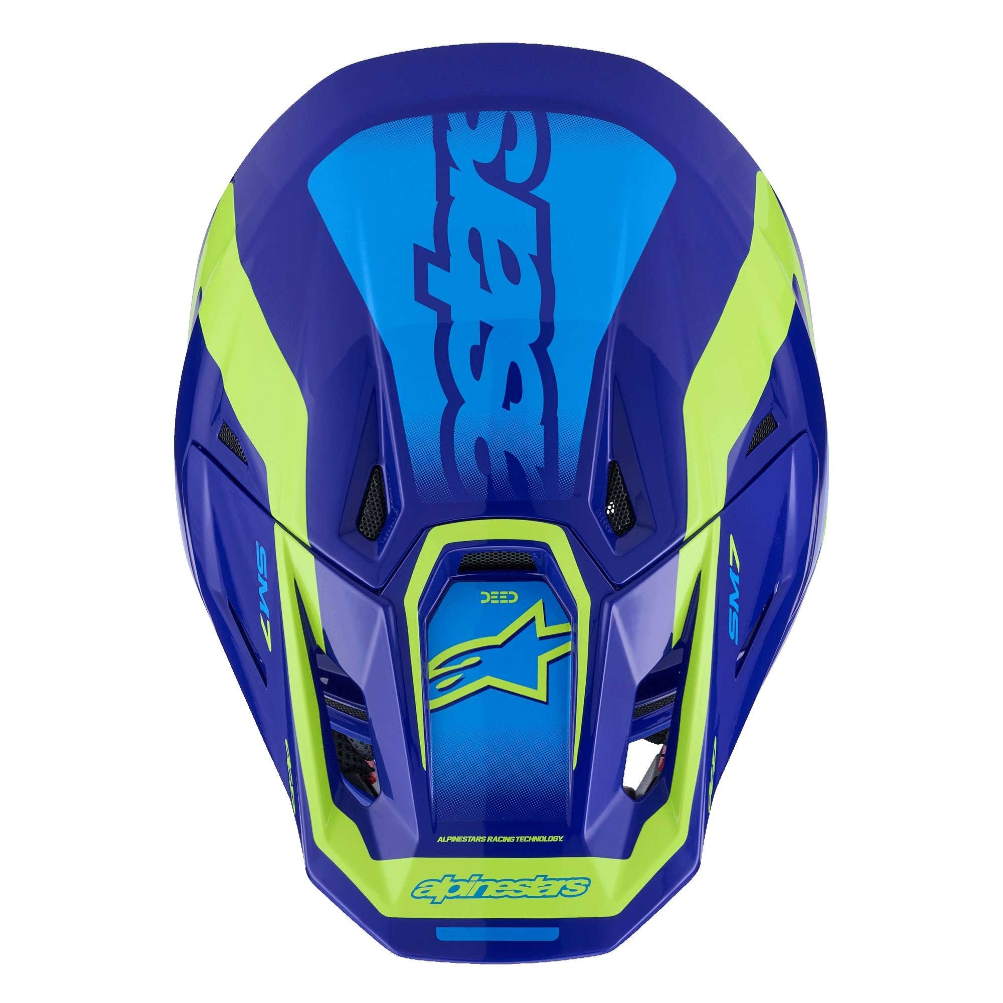 Alpinestars S-M7 DEED MX | Enduro Helmet (Blue/Yellow Fluo Gloss)