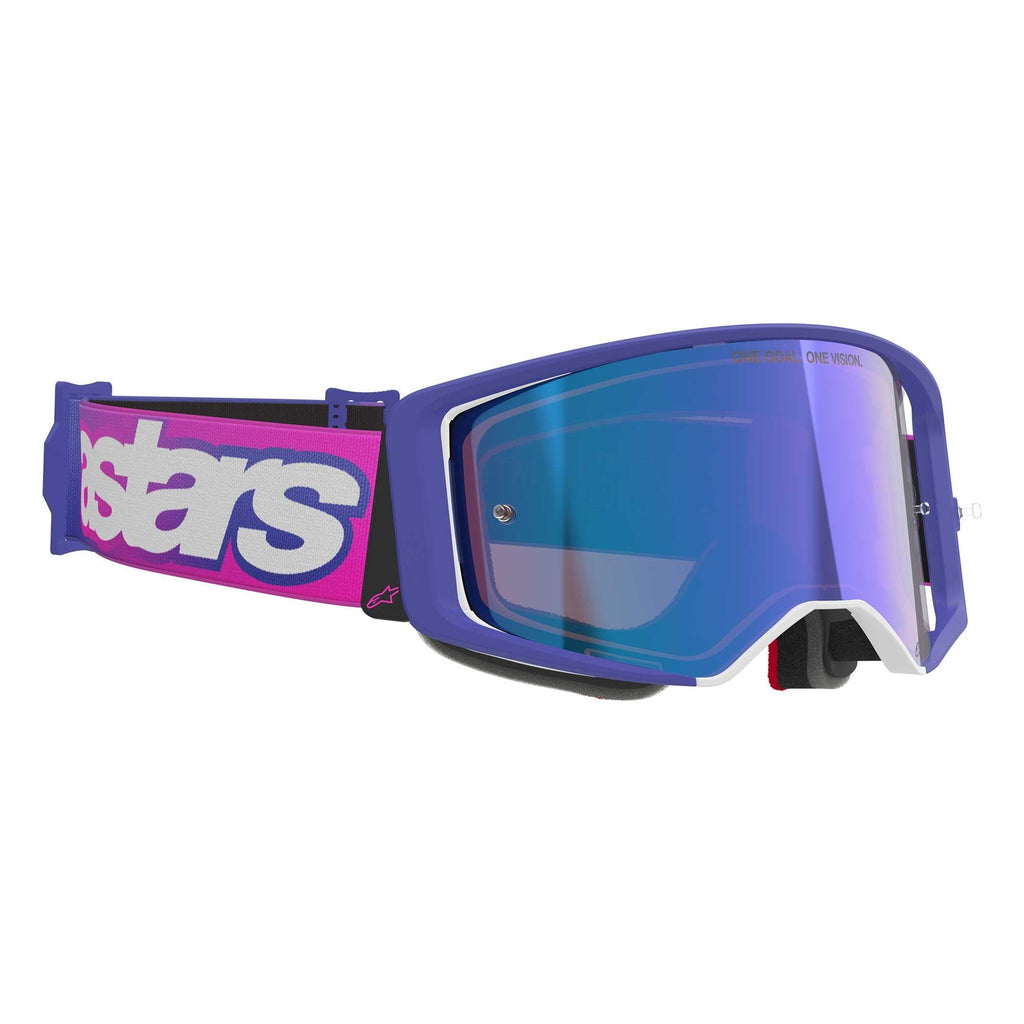 Alpinestars MX | MTB Vision SuperTech Goggles VISTA (Purple/Pink Fluo) Mirror Blue Lens