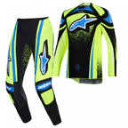 Alpinestars MX Jersey & Pant Kit Deal - TechStar NOMUR (Dark Navy/Yellow Fluo/UCLA Blue)