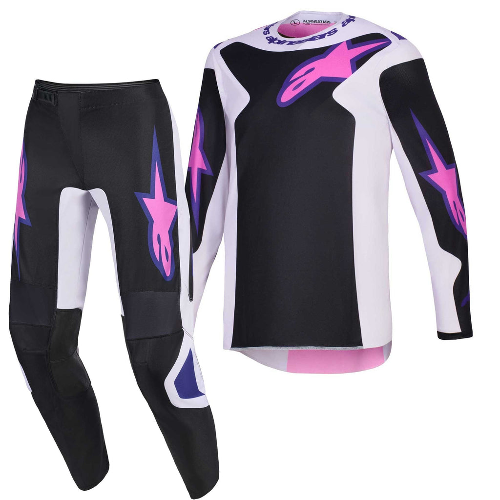 Alpinestars MX Jersey & Pant Kit Deal - Fluid GRID (Black/Light Grey/Purple)