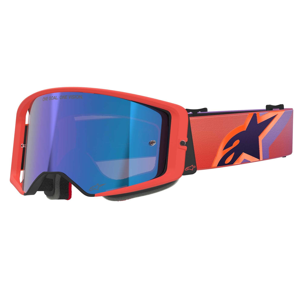 Alpinestars MX | MTB Vision SuperTech Goggles CORP (Hot Coral/Purple) Mirror Blue Lens