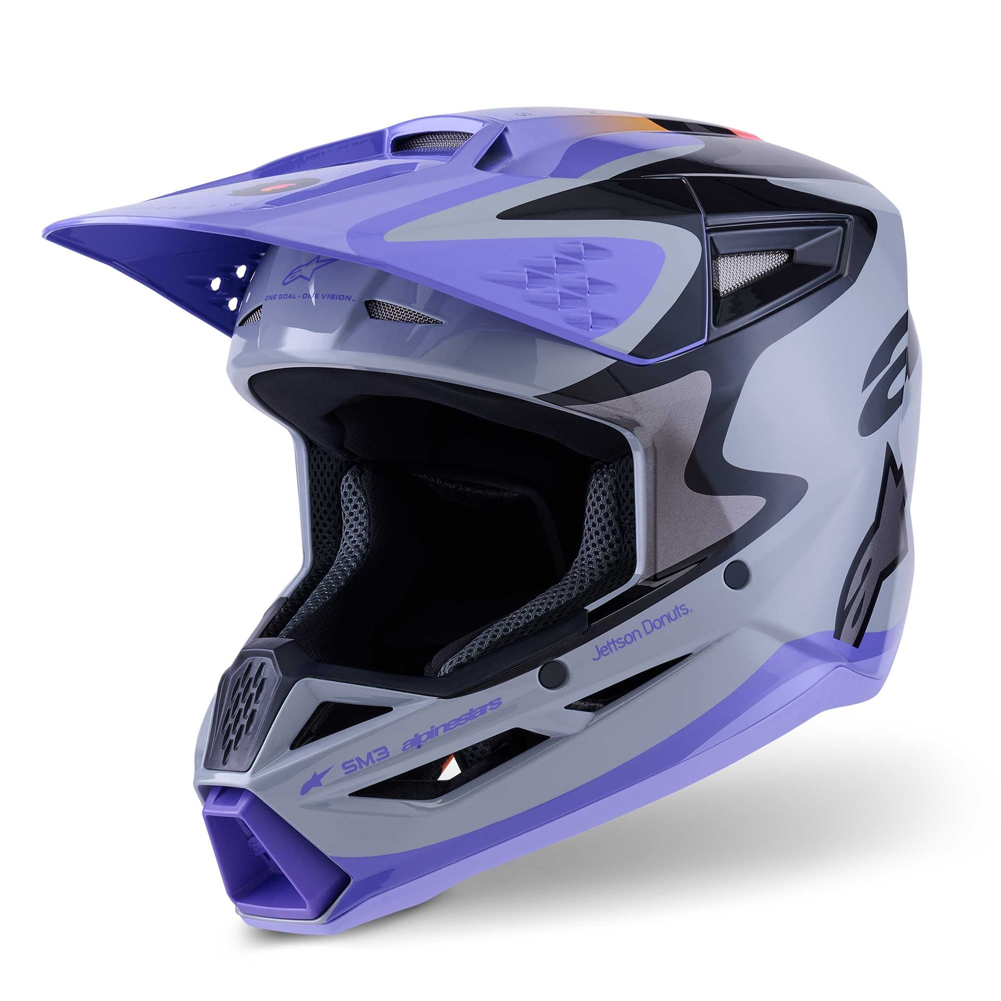 Alpinestars (MX26) Youth MX Helmet - S-M3 JETTSON (Grey/Purple/Black Gloss)
