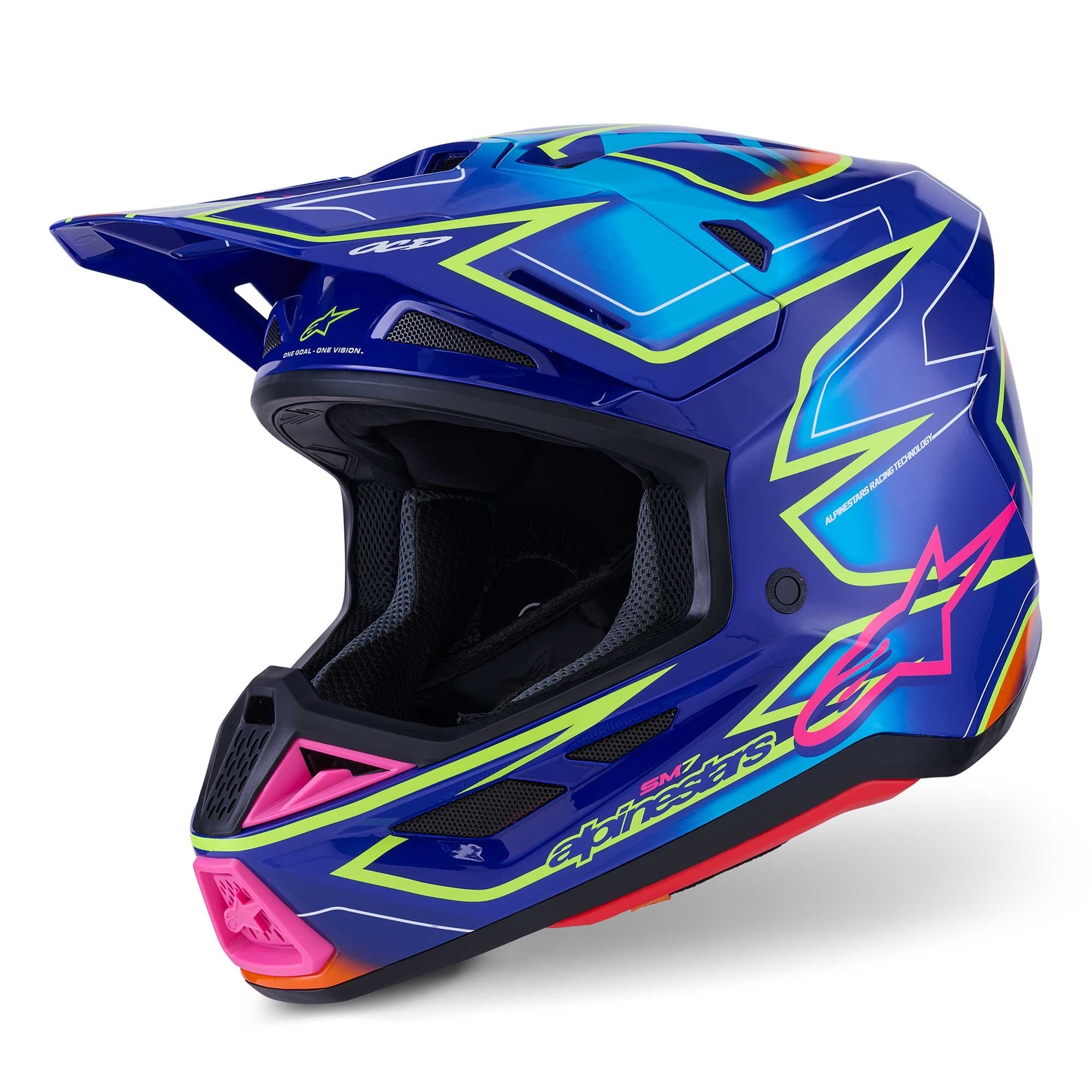 Alpinestars (MX26) MX Helmet - S-M7 CAST (Blue/Pink/Yellow Fluo Gloss)