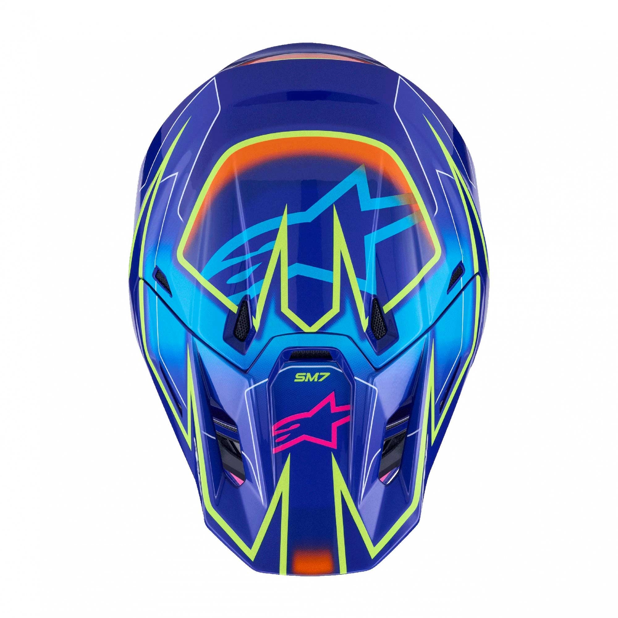Alpinestars (MX26) MX Helmet - S-M7 CAST (Blue/Pink/Yellow Fluo Gloss)