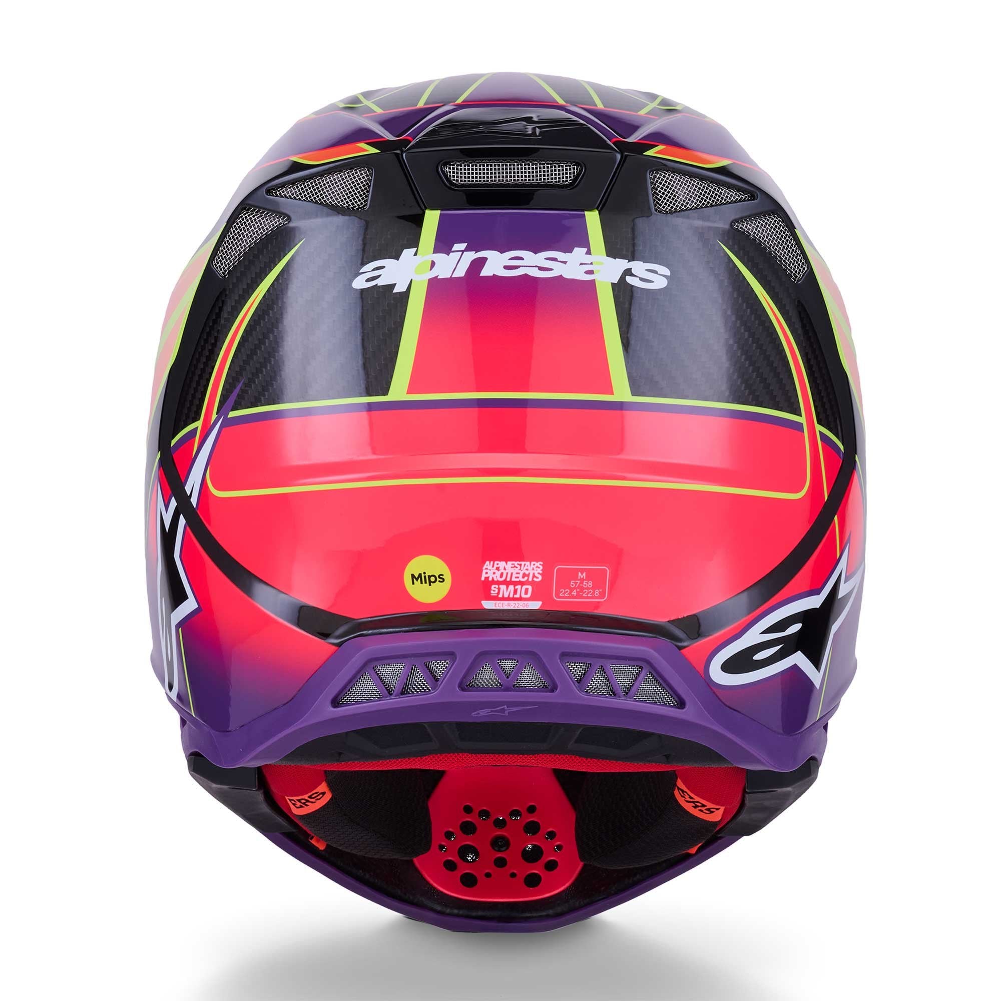 Alpinestars S-M10 MX Helmet - ERA (Pink/Violet/Yellow Fluo Gloss)