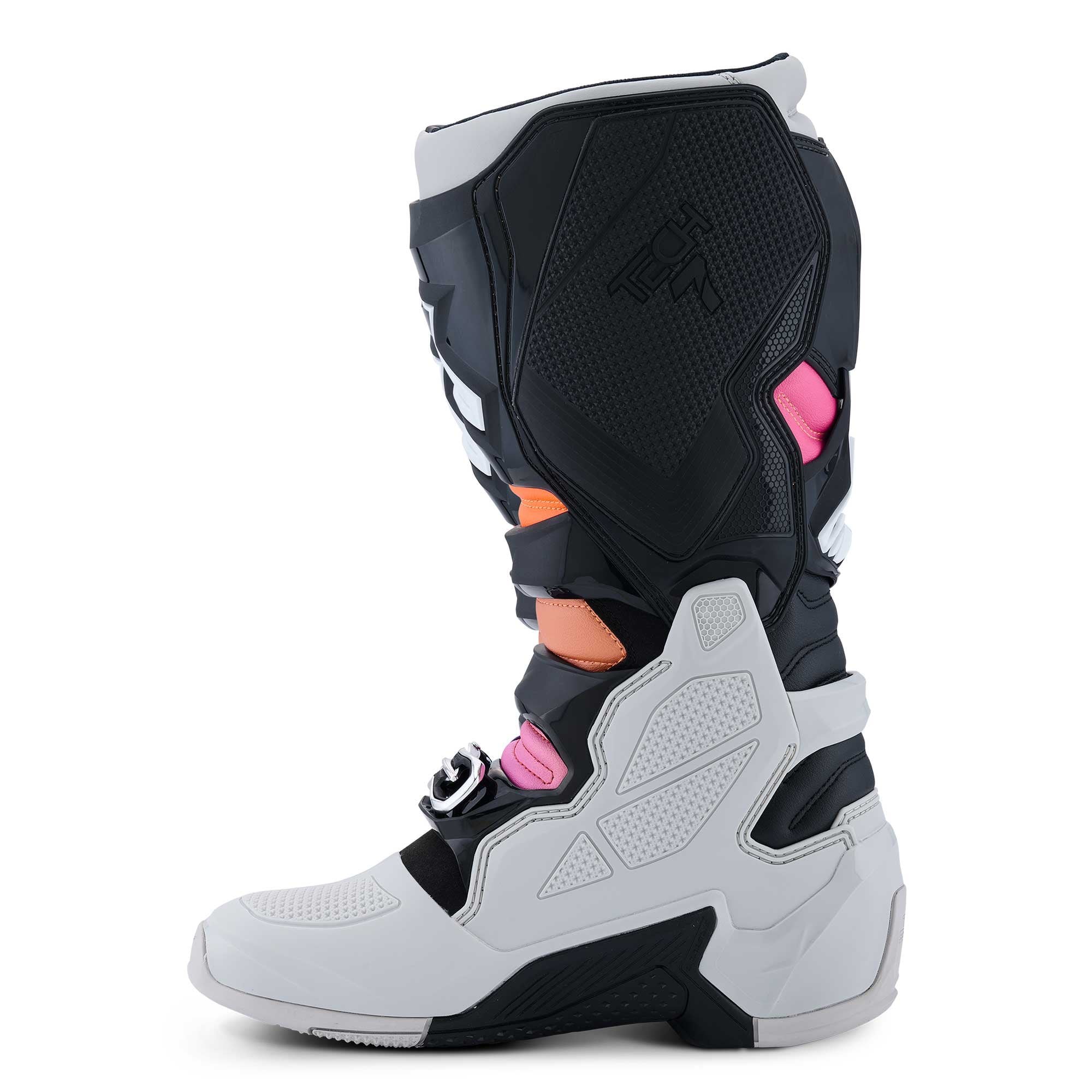 Alpinestars MX Boots - Tech 7 **NEW Model** (Black/Light Grey/Orange Fluo/Magento)