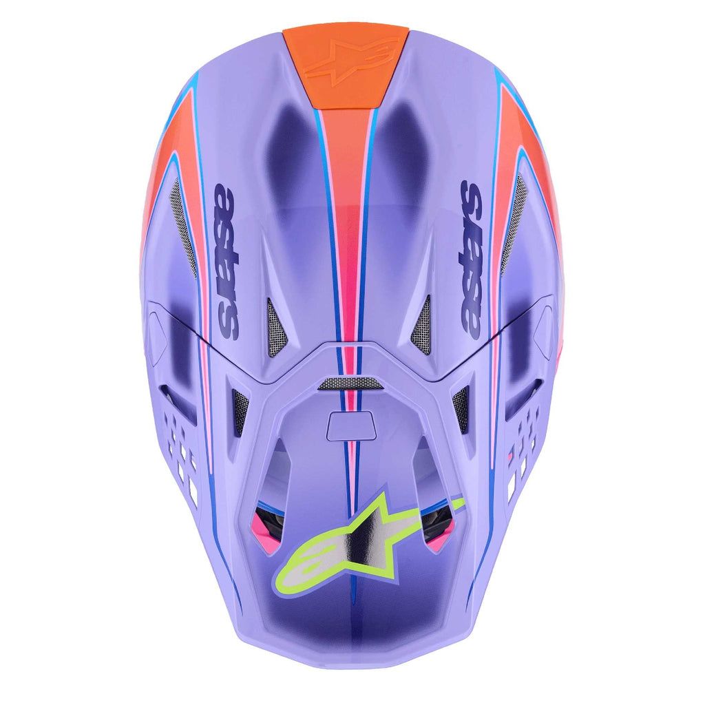 Alpinestars S-M10 MX Helmet - S-M10 Jett Lawrence R01 (Purple/Pink Fluo/Yellow Fluo Gloss)