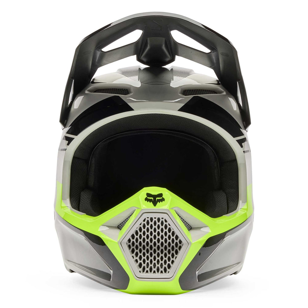 FOX Racing MX Youth Helmet - V1 COLLECT (Grey/Fluo Yellow/Black)