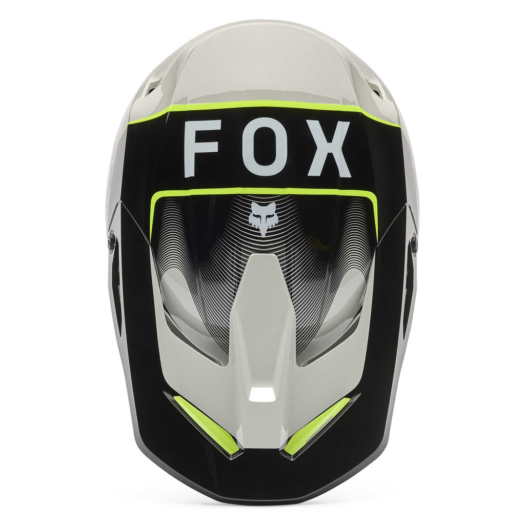 FOX Racing MX Youth Helmet - V1 COLLECT (Grey/Fluo Yellow/Black)