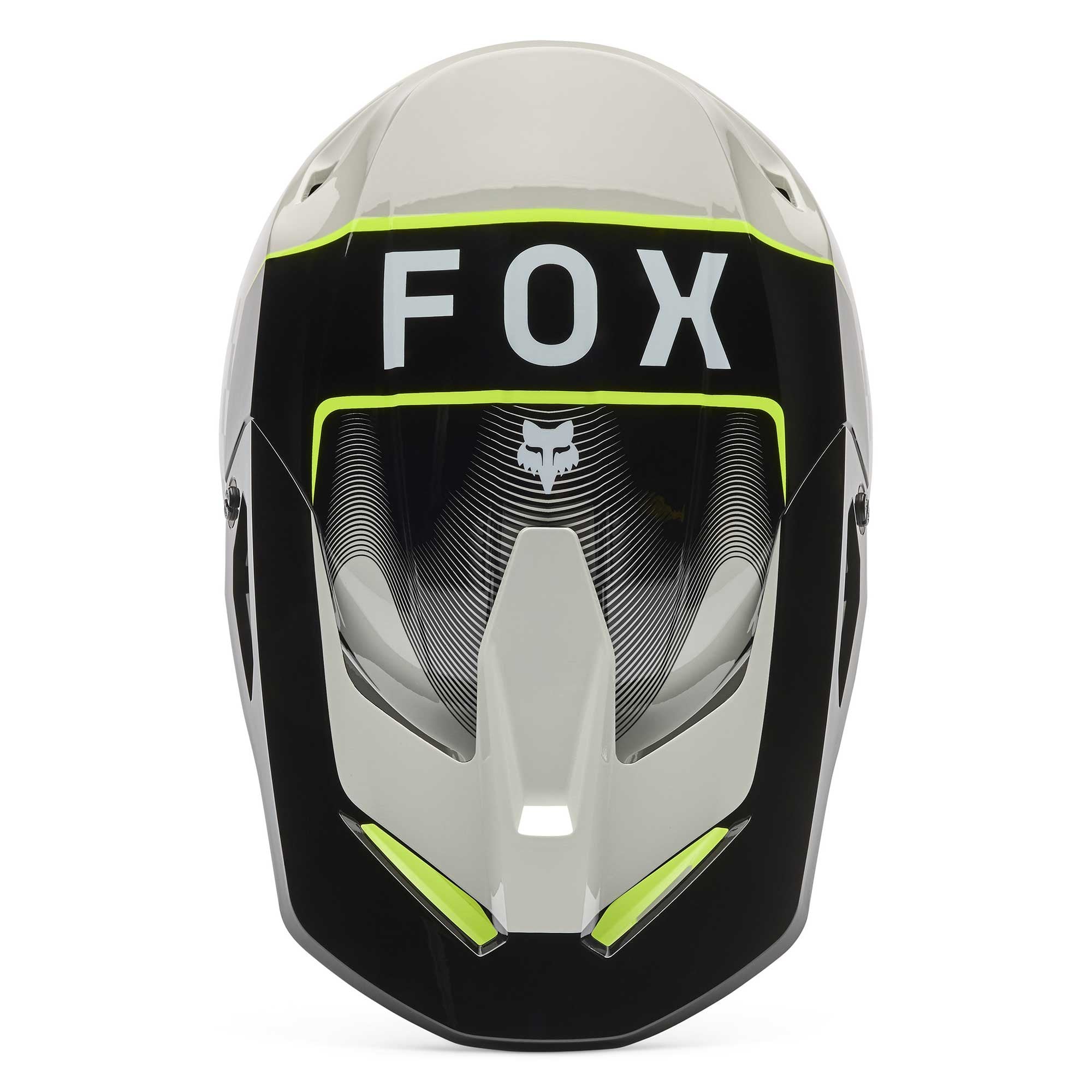 FOX Racing MX Youth Helmet - V1 COLLECT (Grey/Fluo Yellow/Black)