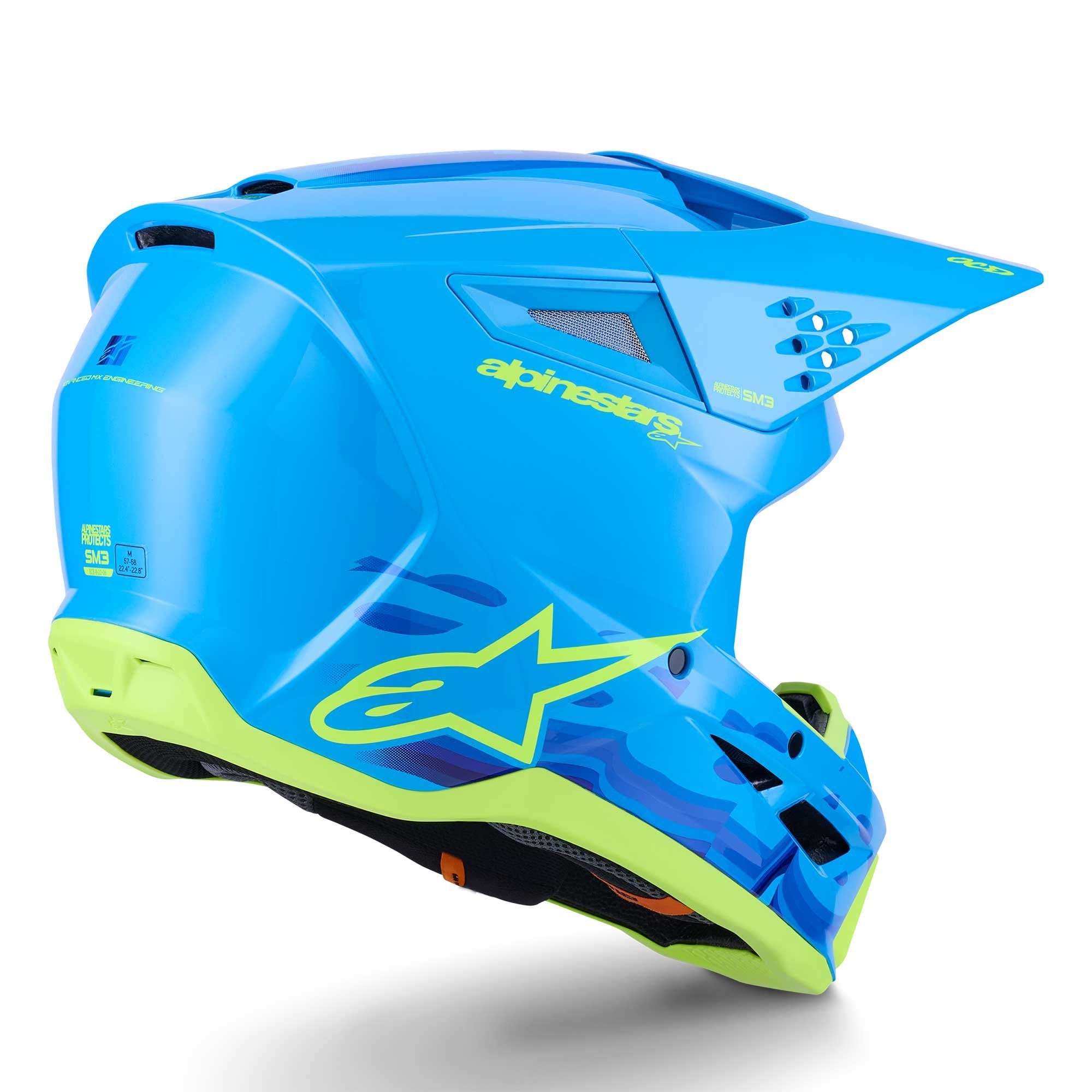 Alpinestars (SALE) MX Helmet - S-M3 FORCE (Cyan Gloss)