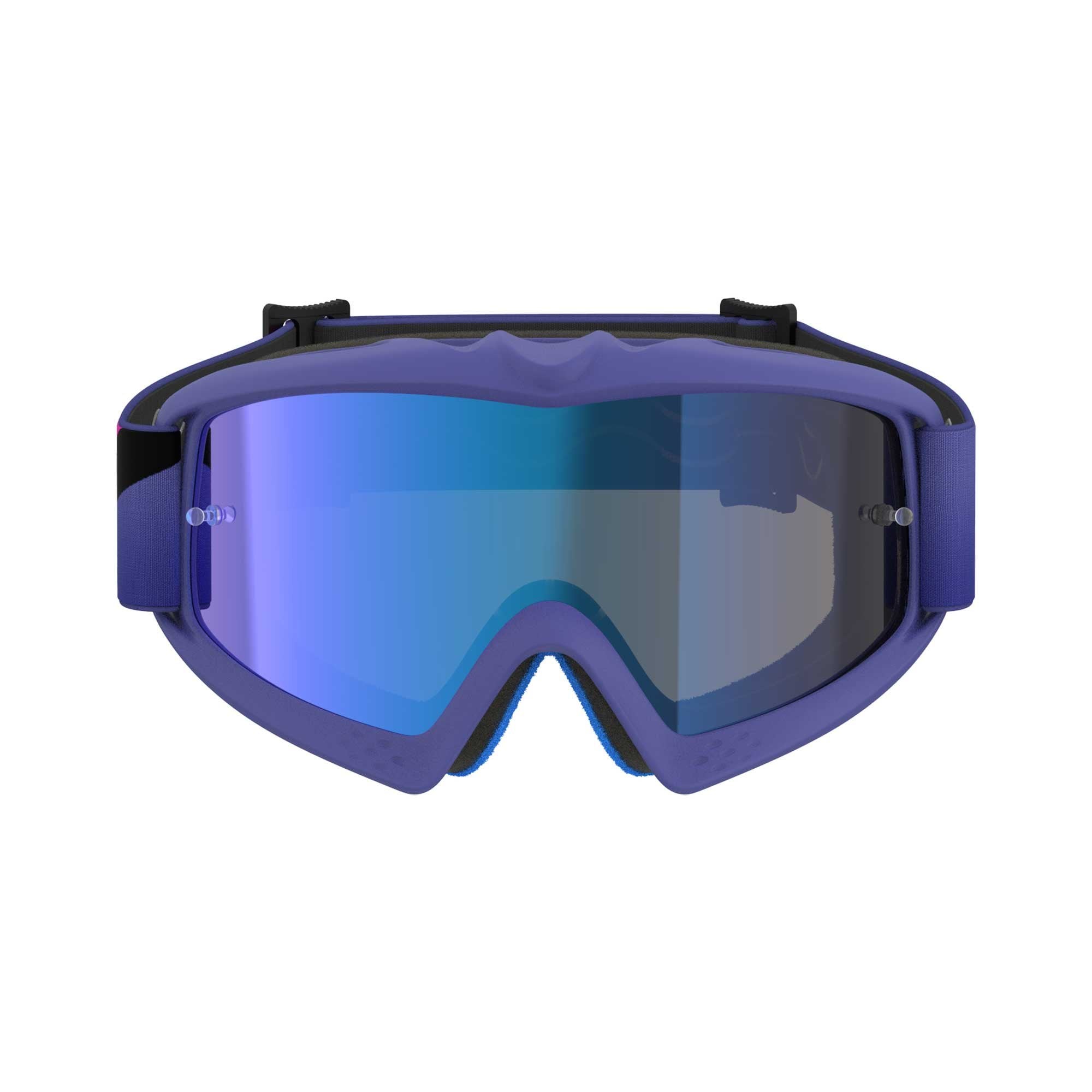 Alpinestars Youth Vision Goggles - CORP (Purple/Pink Fluo) Mirror Blue Lens