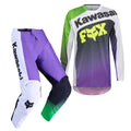 FOX (2026) MX Jersey & Pant Kit Deal - 180 KAWASAKI (Purple/White/Green)
