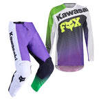 FOX (2026) MX Jersey & Pant Kit Deal - 180 KAWASAKI (Purple/White/Green)