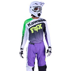 FOX (2026) MX Jersey & Pant Kit Deal - 180 KAWASAKI (Purple/White/Green)