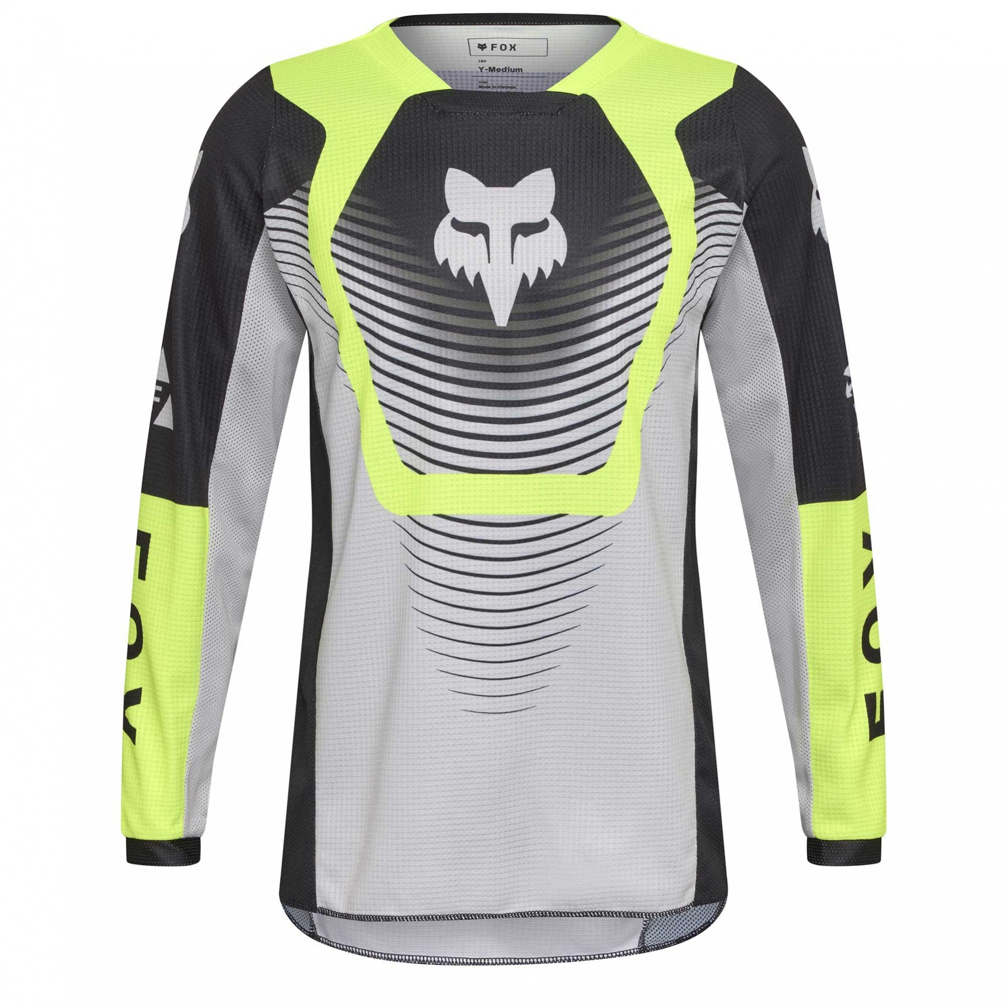 FOX Racing Youth MX Jersey - 180 COLLECT (Grey/Flo Yellow/Black)