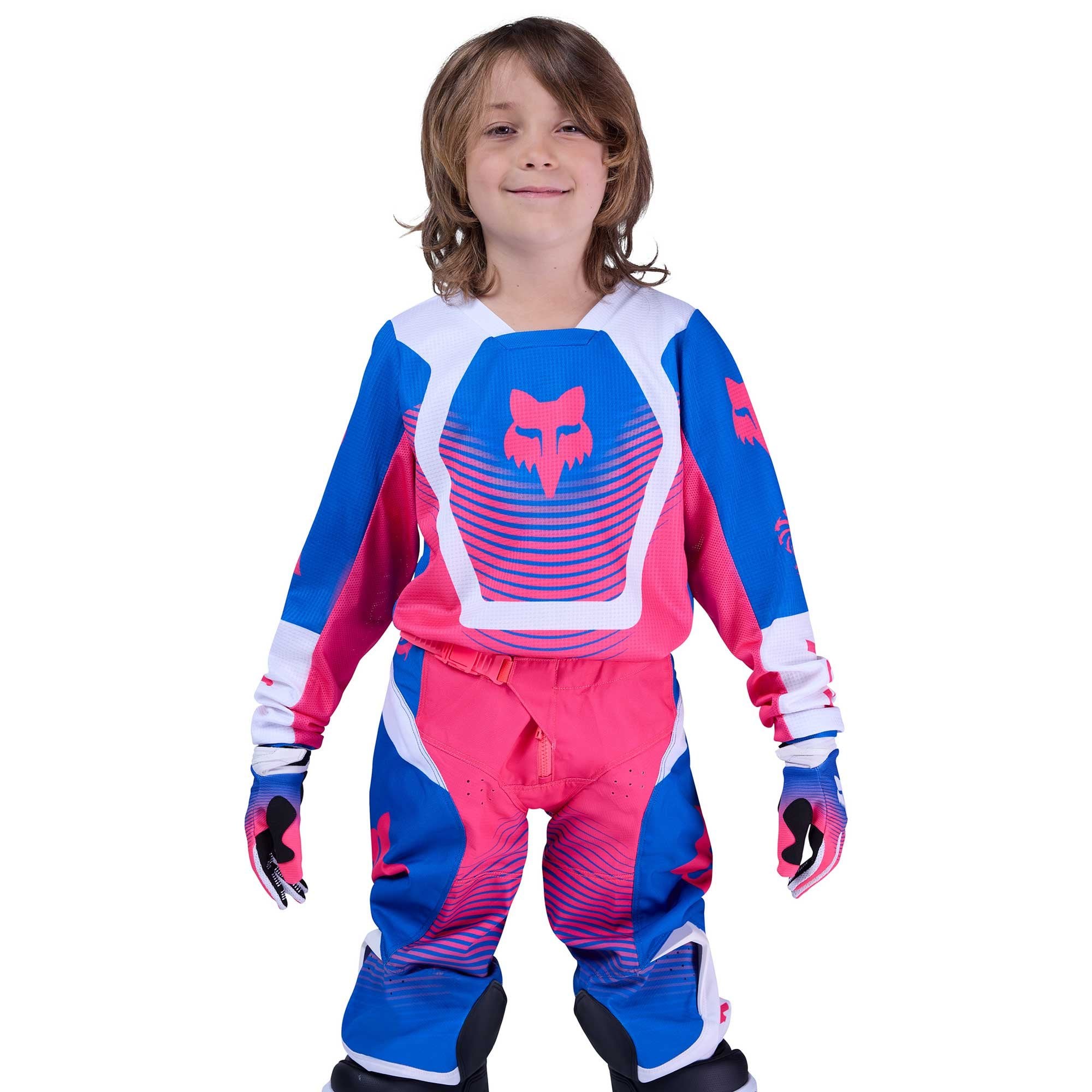 FOX Racing Youth MX Jersey - 180 COLLECT (Blue/Pink/White)