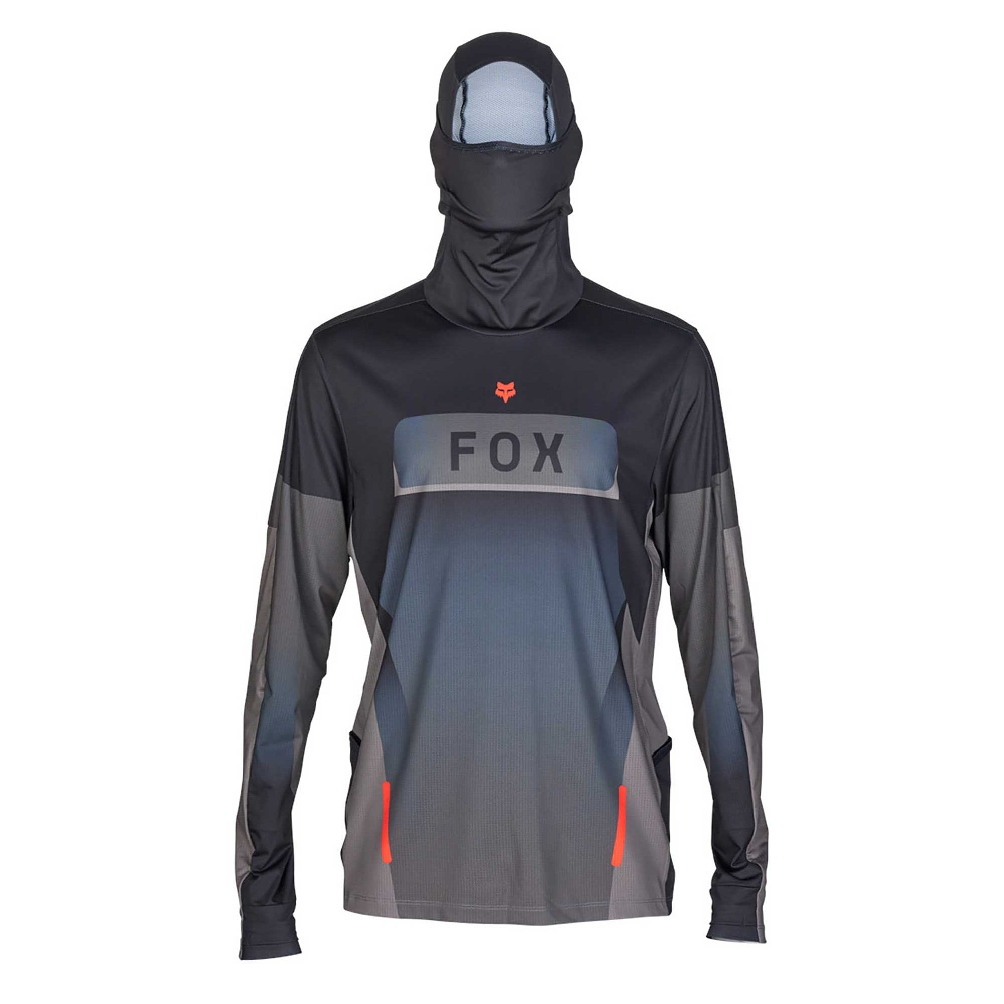 FOX Racing MX | MTB Hooded Jersey - RANGER DRIVE Integrated Balaclava (Black/Grey)