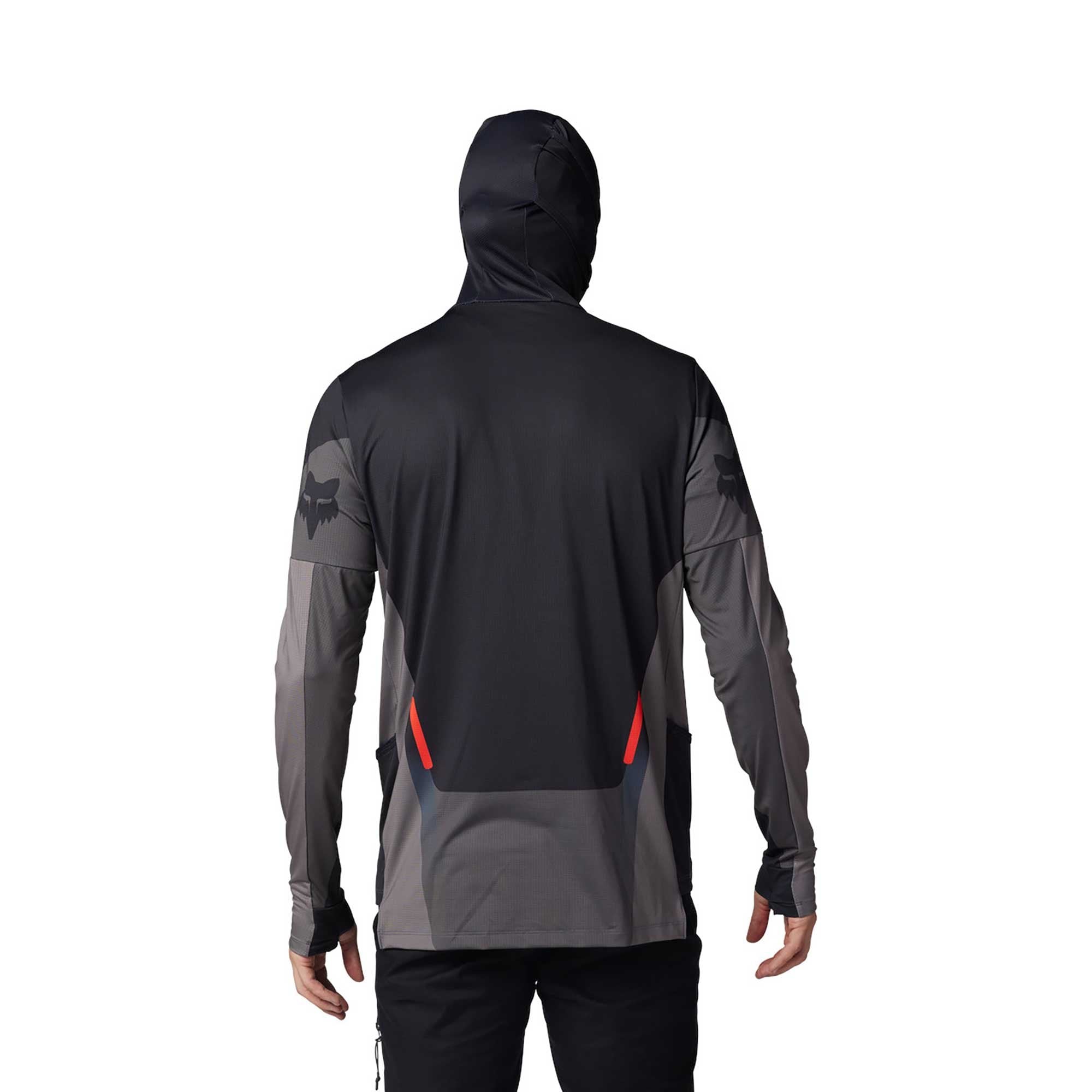 FOX Racing MX | MTB Hooded Jersey - RANGER DRIVE Integrated Balaclava (Black/Grey)