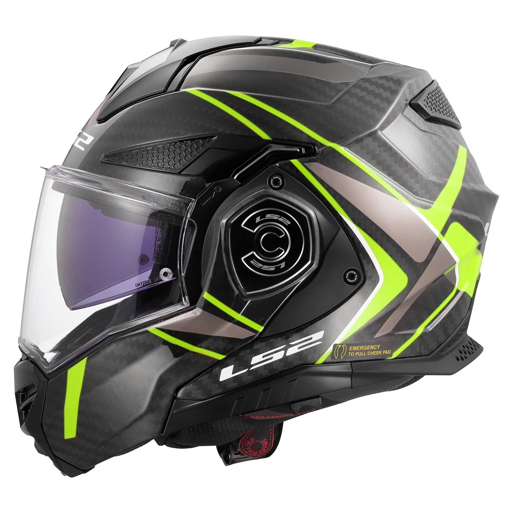 LS2 Motorcycle Touring Flip Over Helmet - FF901 Advant X - C Future (Hi Vis Yellow)