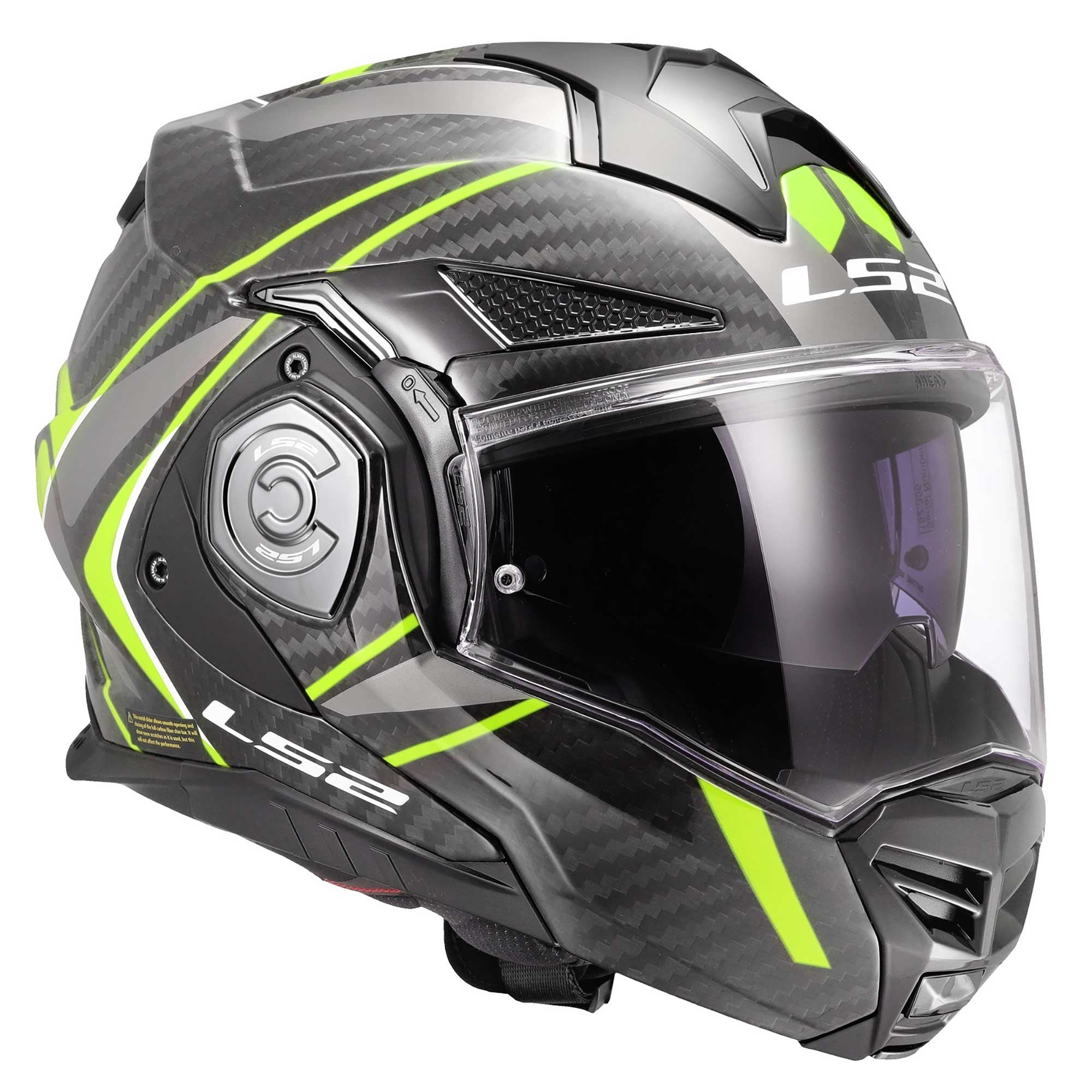 LS2 Motorcycle Touring Flip Over Helmet - FF901 Advant X - C Future (Hi Vis Yellow)