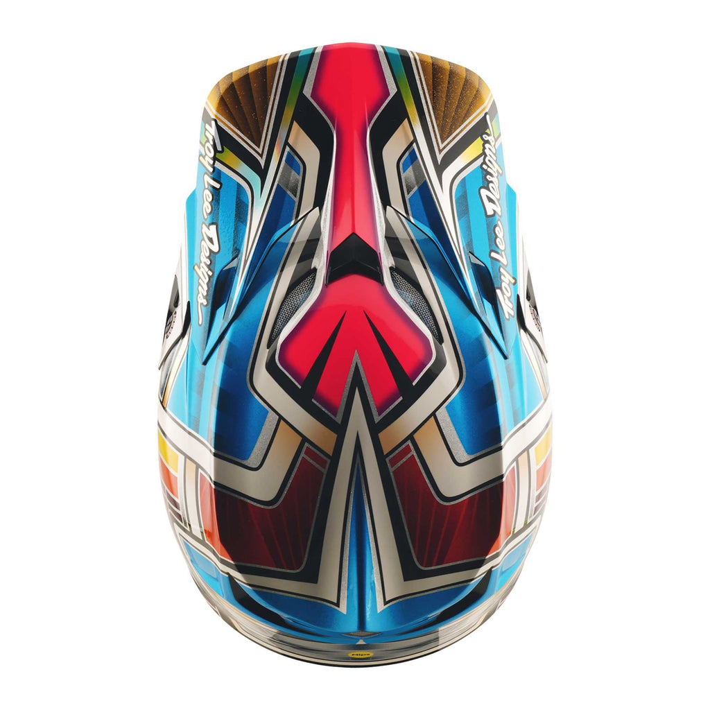 Troy Lee Motocross Helmet - SE5 Carbon MIPS - LOWRIDER (Silver/Blue/Pink)