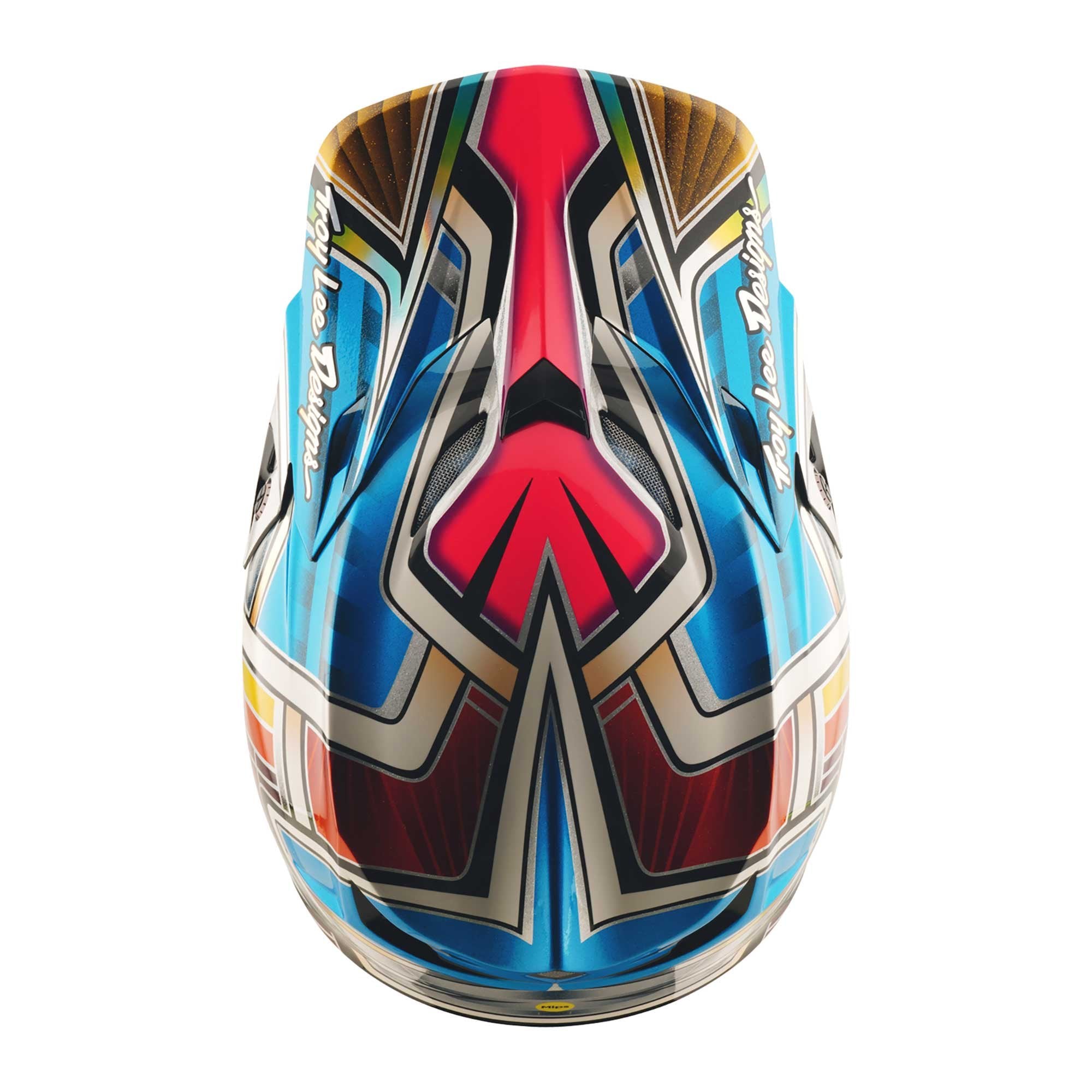 Troy Lee Motocross Helmet - SE5 Carbon MIPS - LOWRIDER (Silver/Blue/Pink)