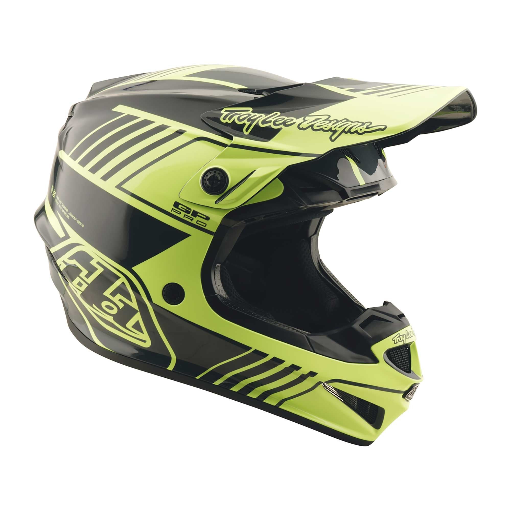 Troy Lee Motocross Helmet - GP Pro MIPS - SEGMENT (Glo Yellow/Black)