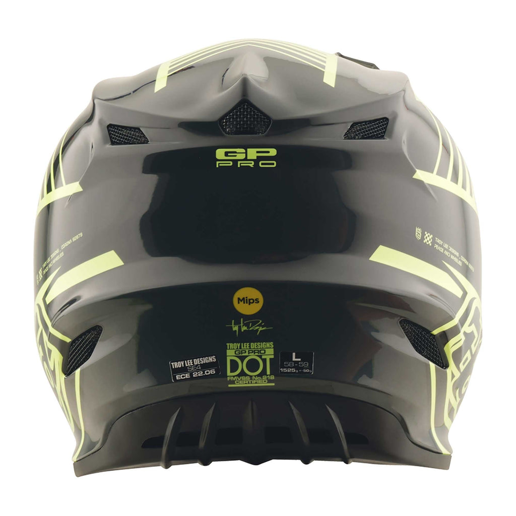Troy Lee Motocross Helmet - GP Pro MIPS - SEGMENT (Glo Yellow/Black)