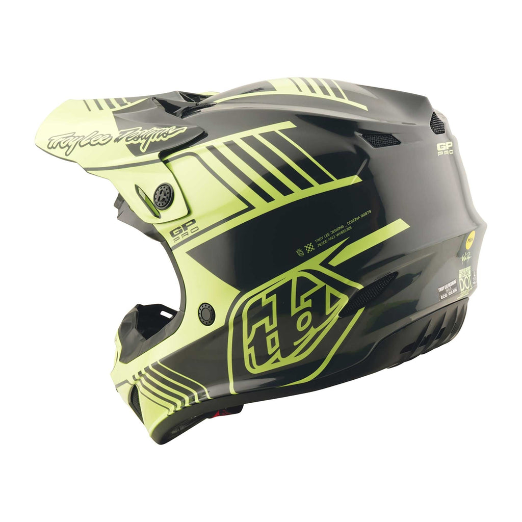 Troy Lee Motocross Helmet - GP Pro MIPS - SEGMENT (Glo Yellow/Black)
