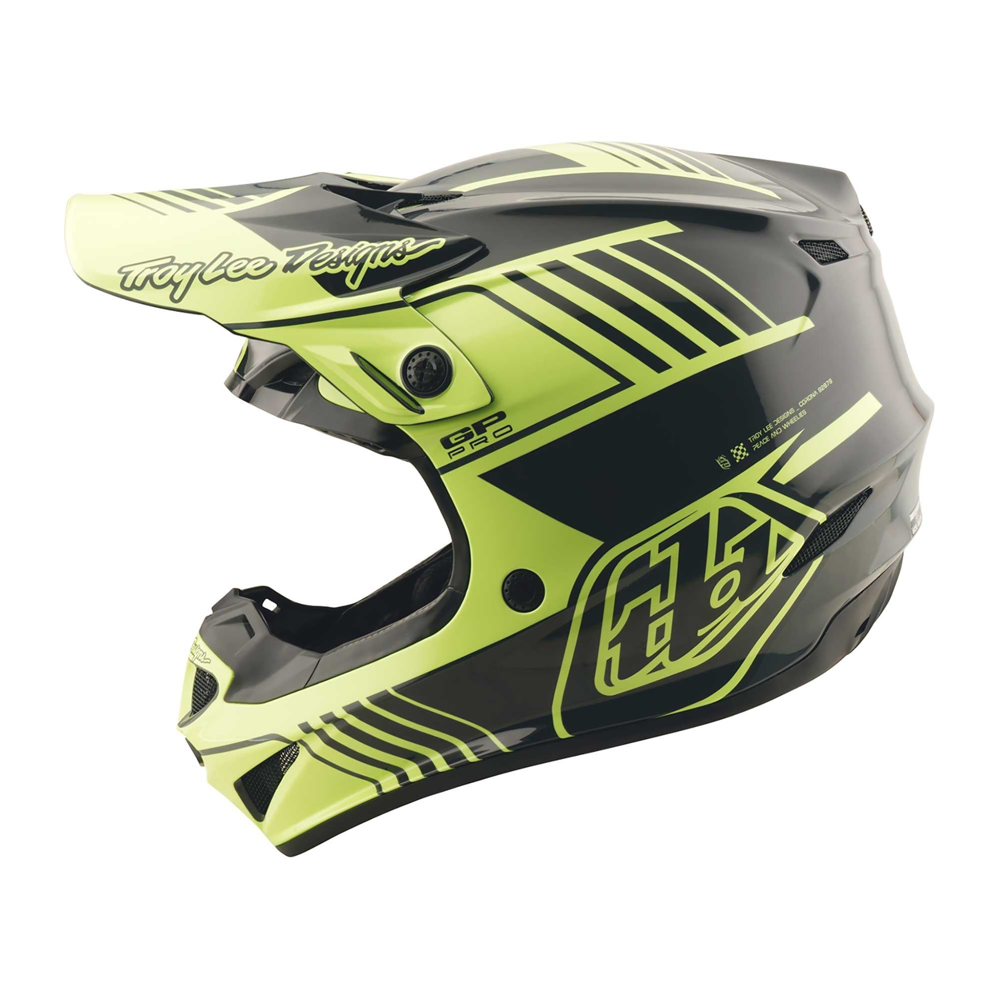 Troy Lee Motocross Helmet - GP Pro MIPS - SEGMENT (Glo Yellow/Black)