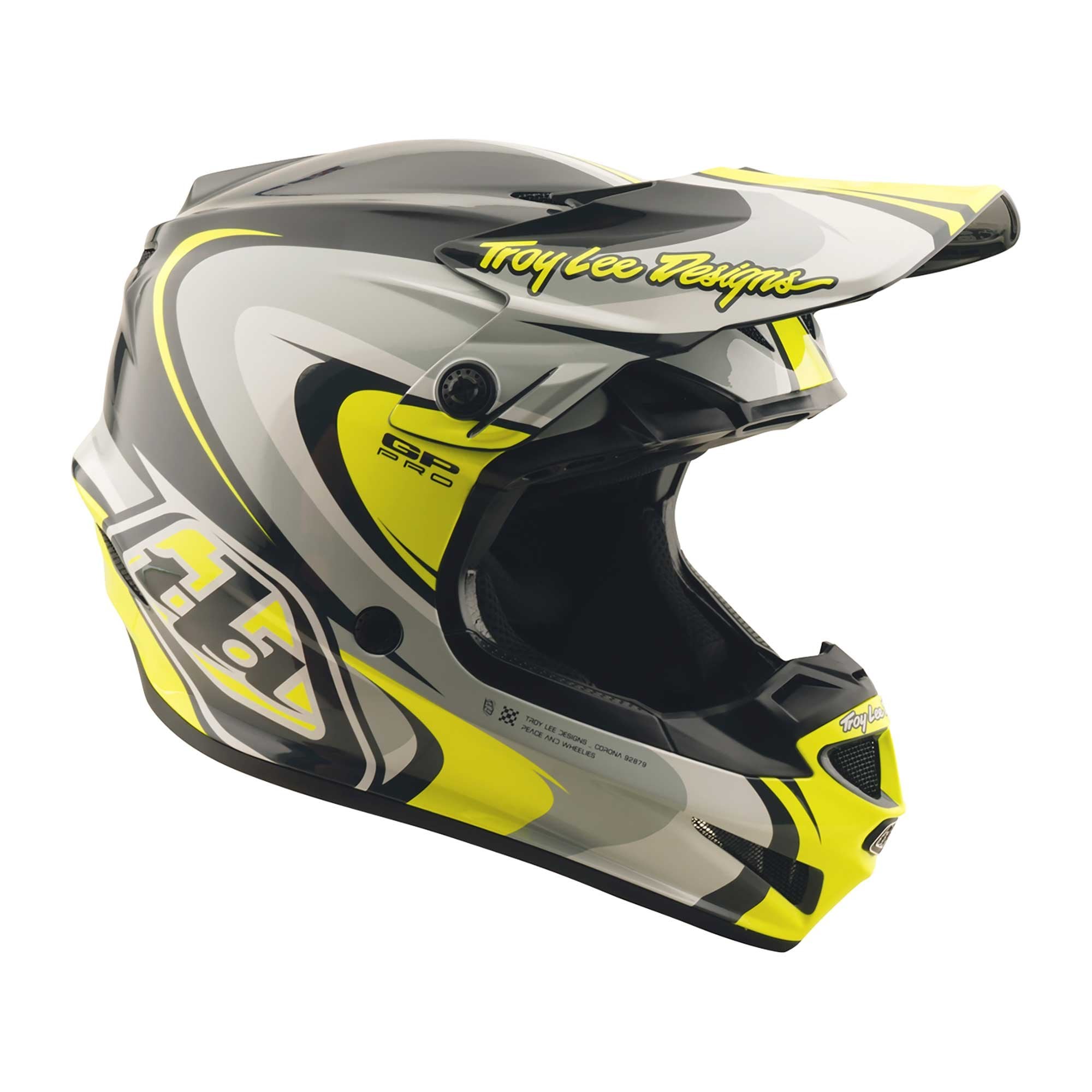 Troy Lee Motocross Helmet - GP Pro MIPS - CROSSOVER (Grey/Black/Flo Yellow)