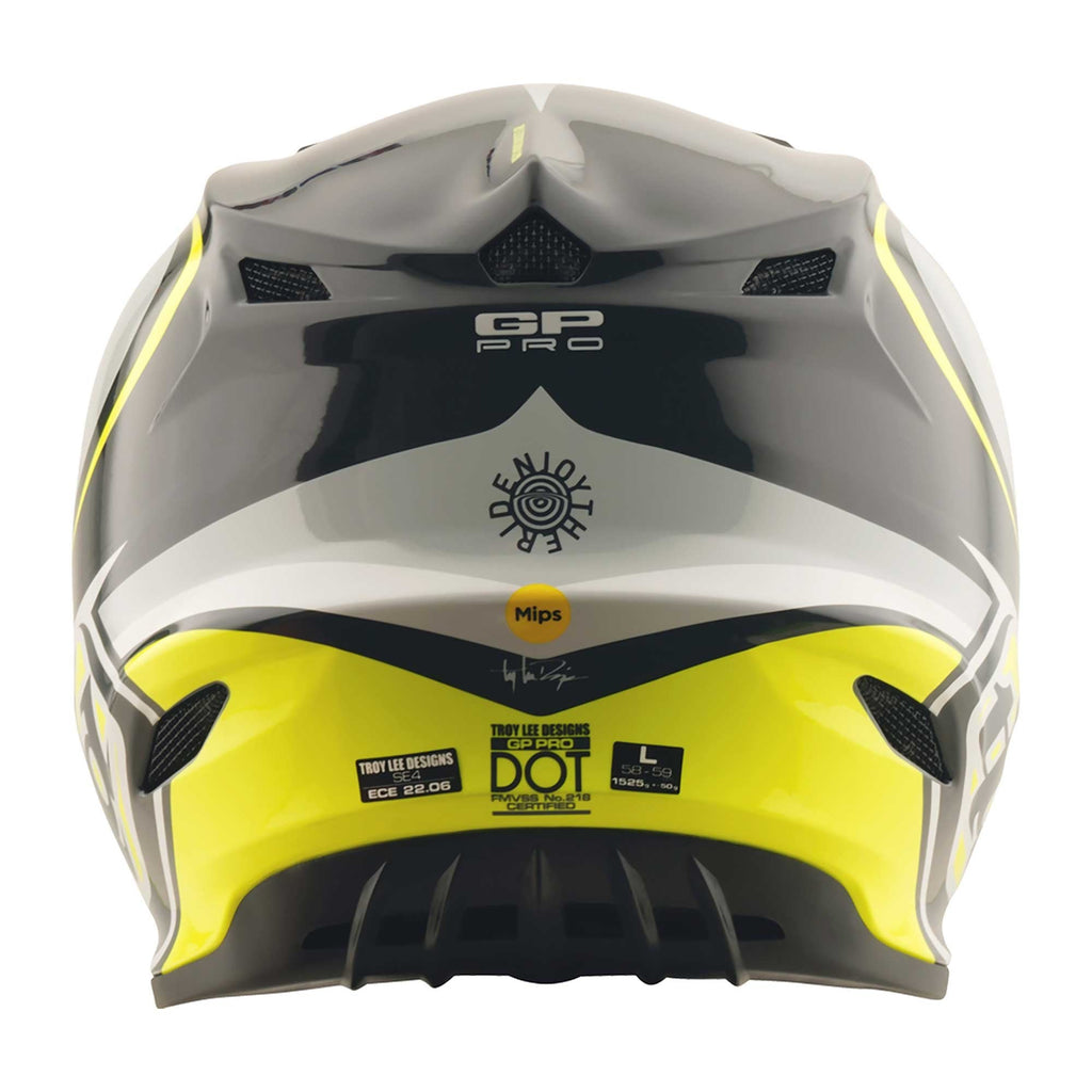 Troy Lee Motocross Helmet - GP Pro MIPS - CROSSOVER (Grey/Black/Flo Yellow)