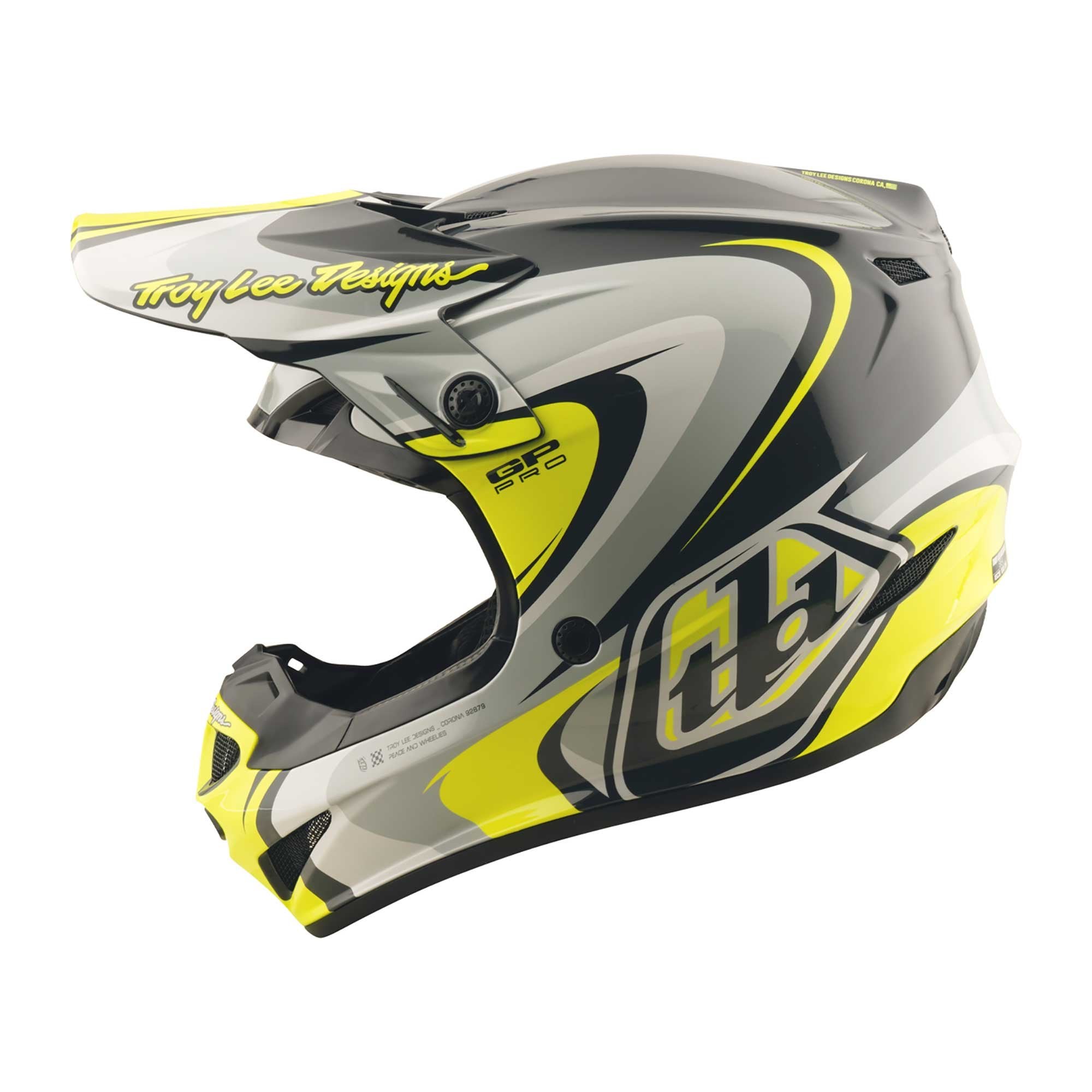 Troy Lee Motocross Helmet - GP Pro MIPS - CROSSOVER (Grey/Black/Flo Yellow)