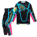 Troy Lee Motocross Jersey & Pant Kit - SE Ultra MEMBRANE (Black/Teal/Pink/Glow Yellow)