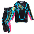 Troy Lee Motocross Jersey & Pant Kit - SE Ultra MEMBRANE (Black/Teal/Pink/Glow Yellow)