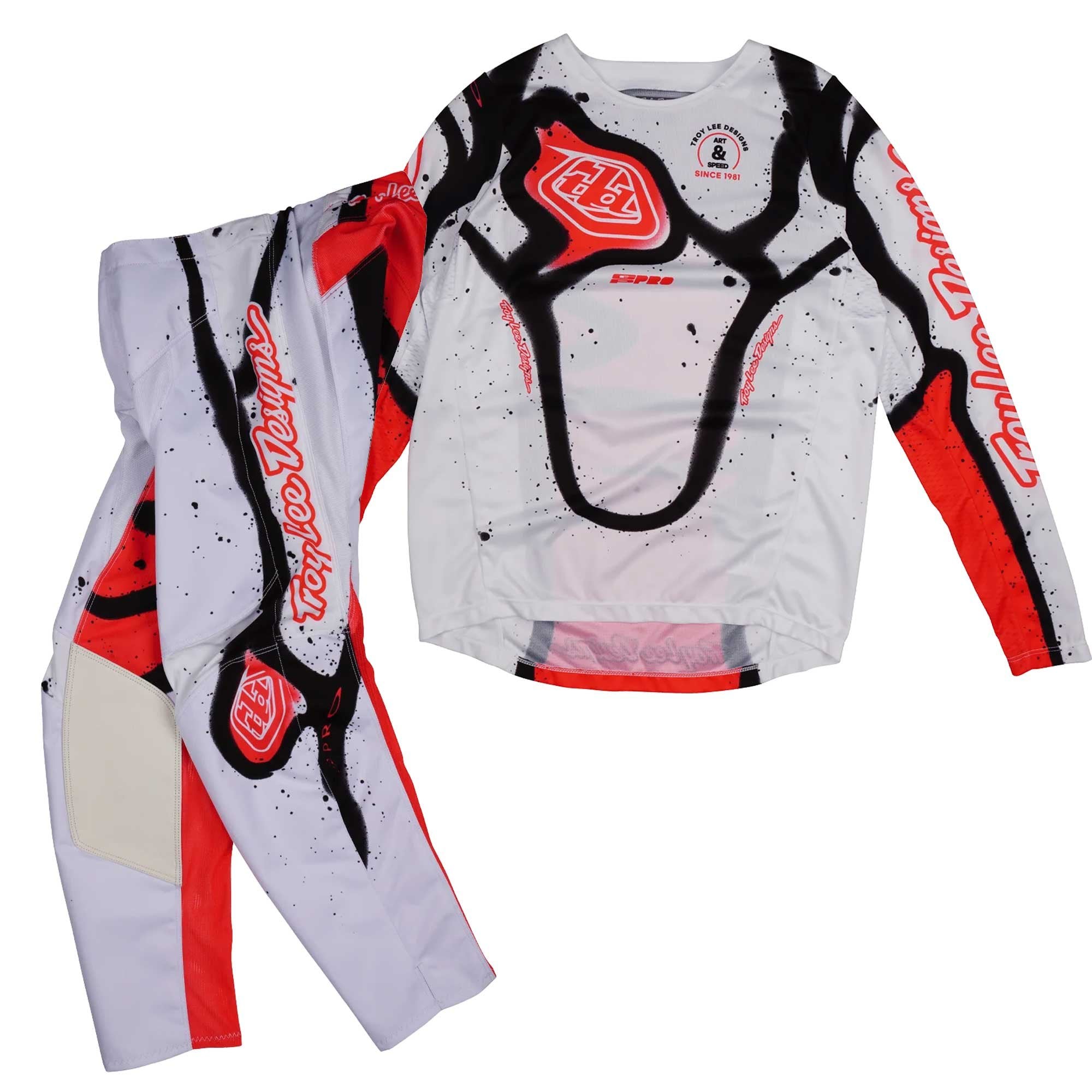 Troy Lee Motocross Kids | Youth Jersey & Pant Kit - GP Pro MEMBRANE (White/Black/Infra Red)