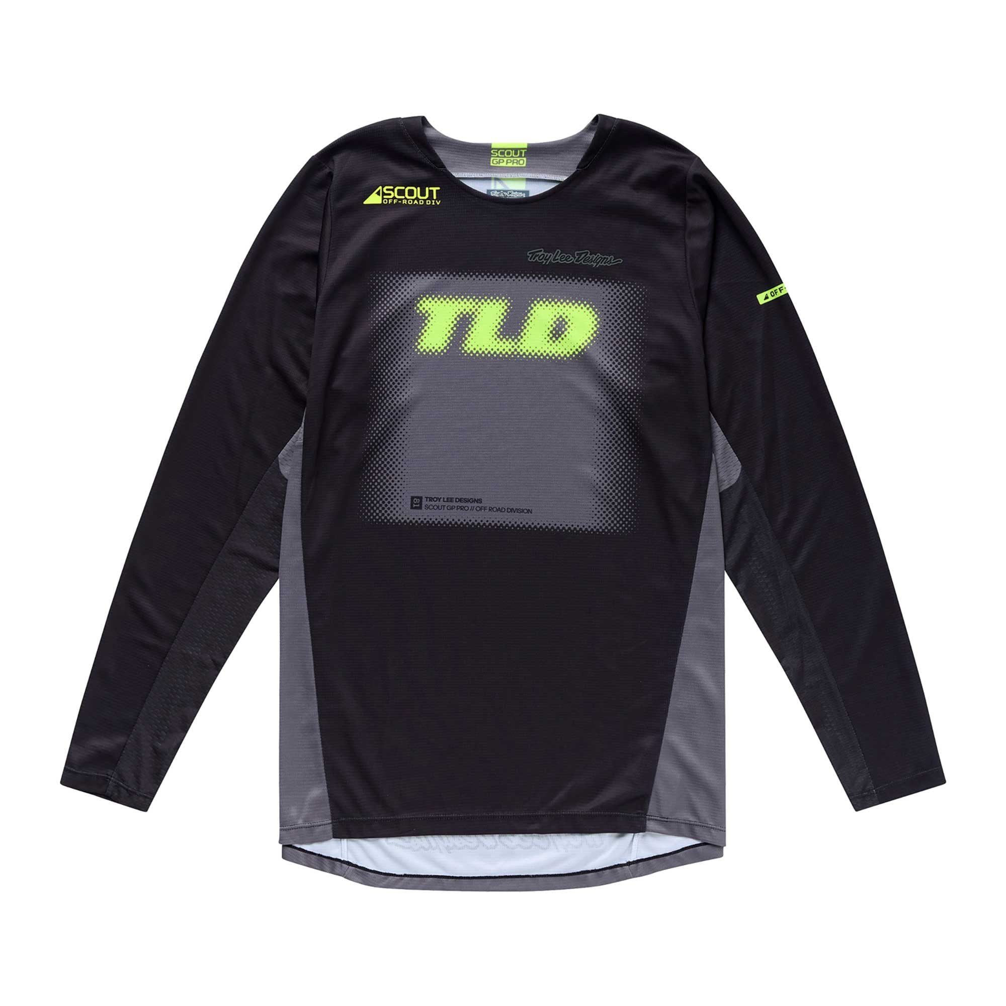 Troy Lee Designs Enduro Jersey - SCOUT GP Pro FADE OUT (Black/Grey/Flo Yellow)