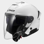 LS2 Motorcycle Open Face Helmet - OF618 VERSO II Solid (White)
