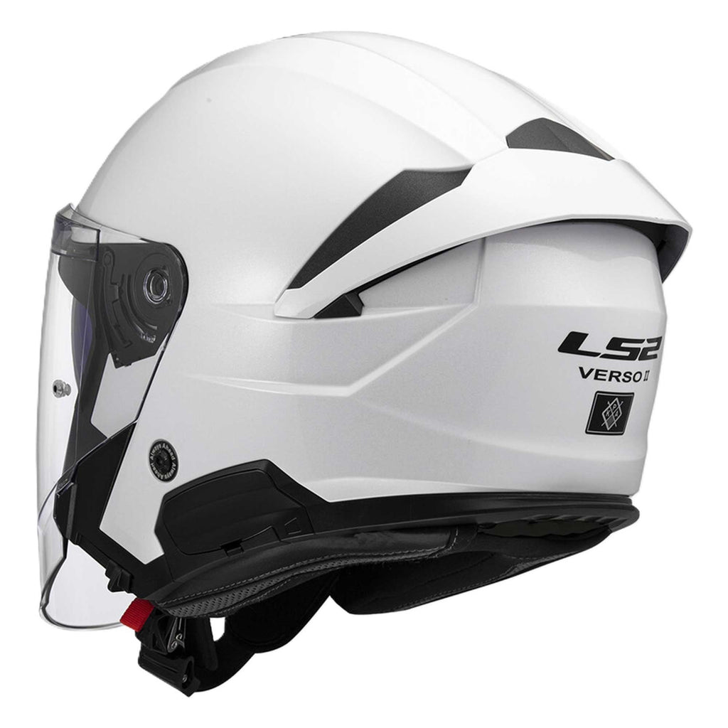 LS2 Motorcycle Open Face Helmet - OF618 VERSO II Solid (White)