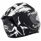 Vcan H128 Wraith Motorcycle Helmet (Black/White)