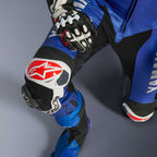 Alpinestars (Yamaha) GP-R7 Leather Race 1pc Suit (Metallic Blue/Black/White/Red Fluo)