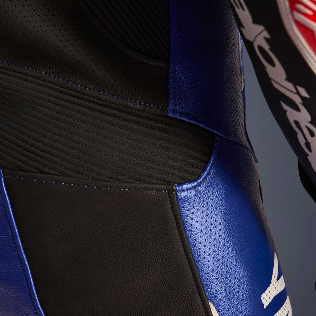 Alpinestars (Yamaha) GP-R7 Leather Race 1pc Suit (Metallic Blue/Black/White/Red Fluo)