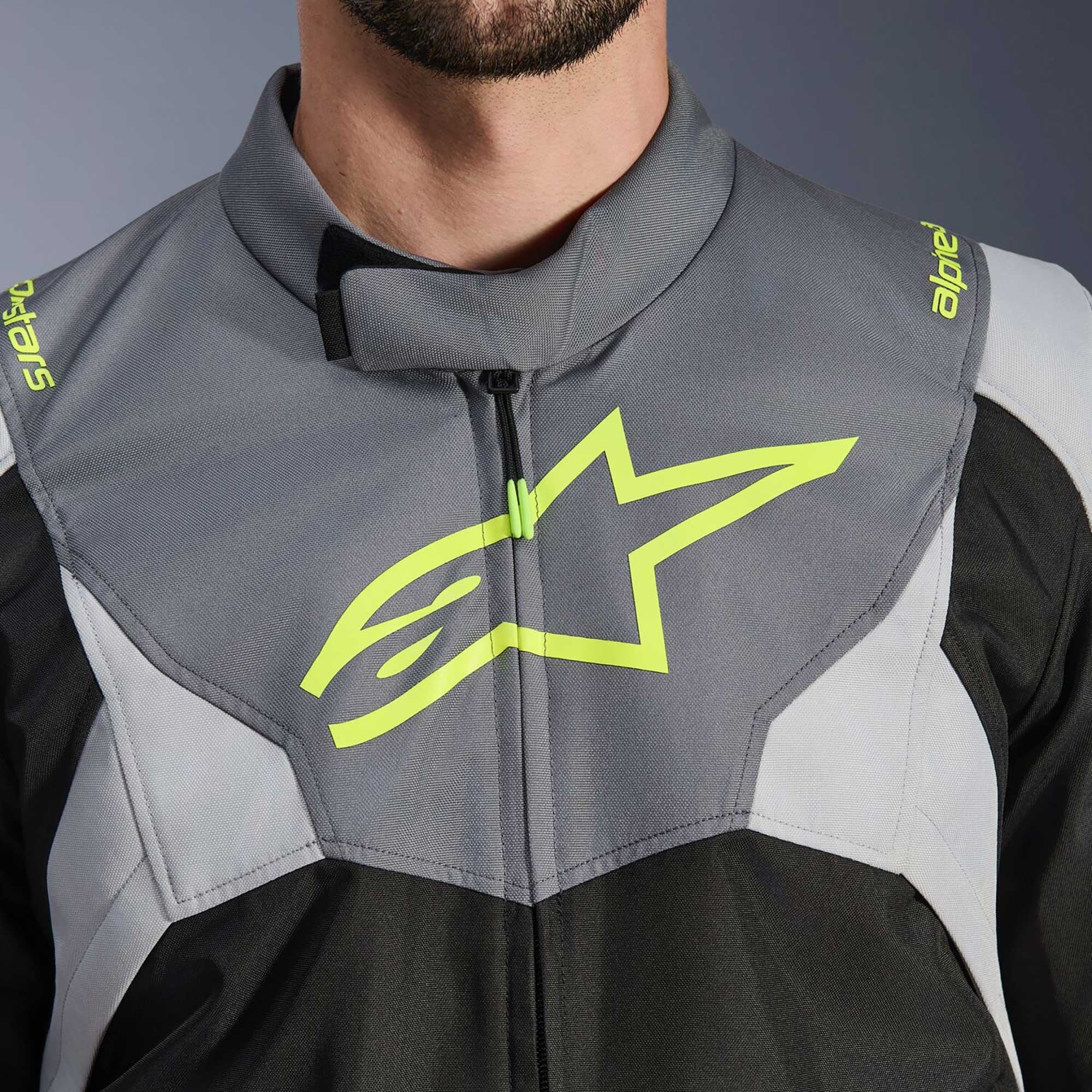 Alpinestars T-Jaws V4 WP Motorcycle Sports Textile Jacket (Black/Ice Grey/Dark Grey)