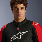 Alpinestars T-SPS V2 WP Motorcycle Sports Textile Jacket (Black/Red/Red Fluo)